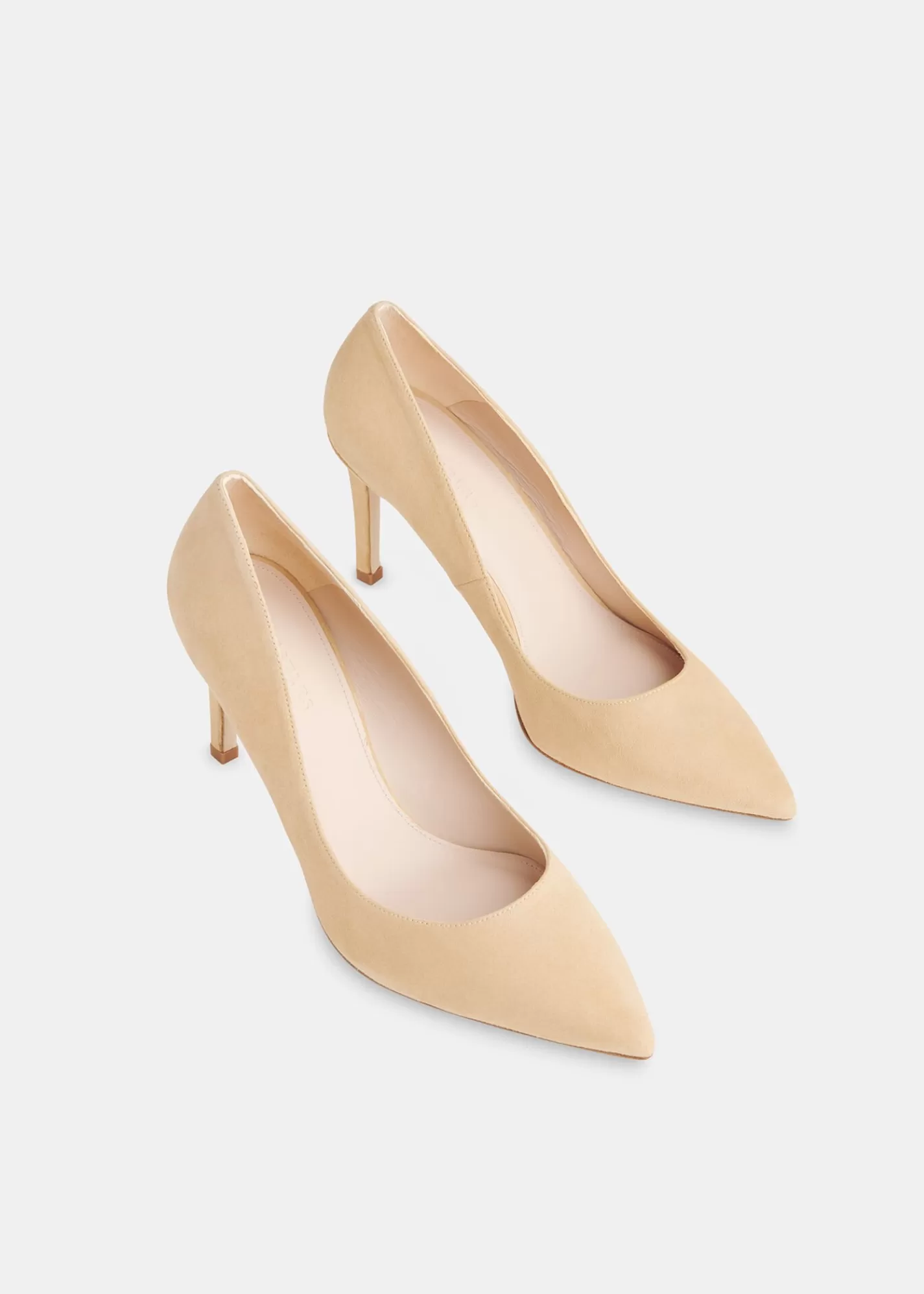 Whistles Heels*Corie Suede Heeled Pump Beige