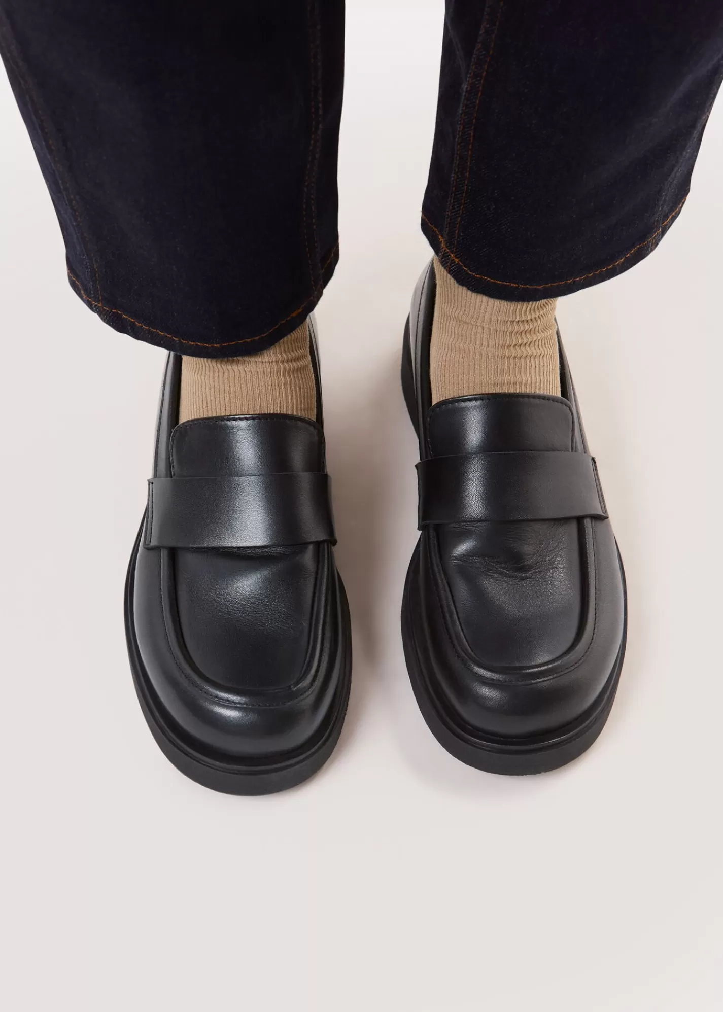 Whistles Flat Shoes | Leather*Ames Chunky Loafer Black