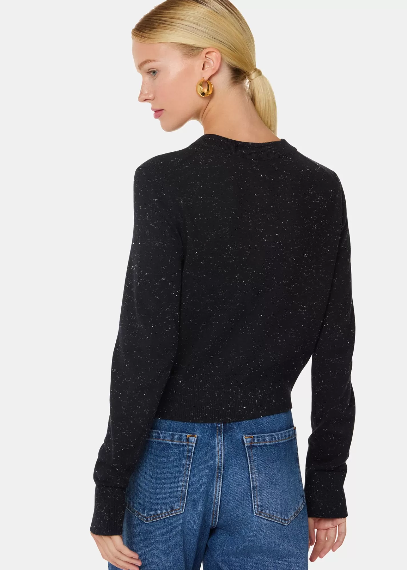 Whistles Knitwear & Cashmere*Annie Sparkle Cardigan Black