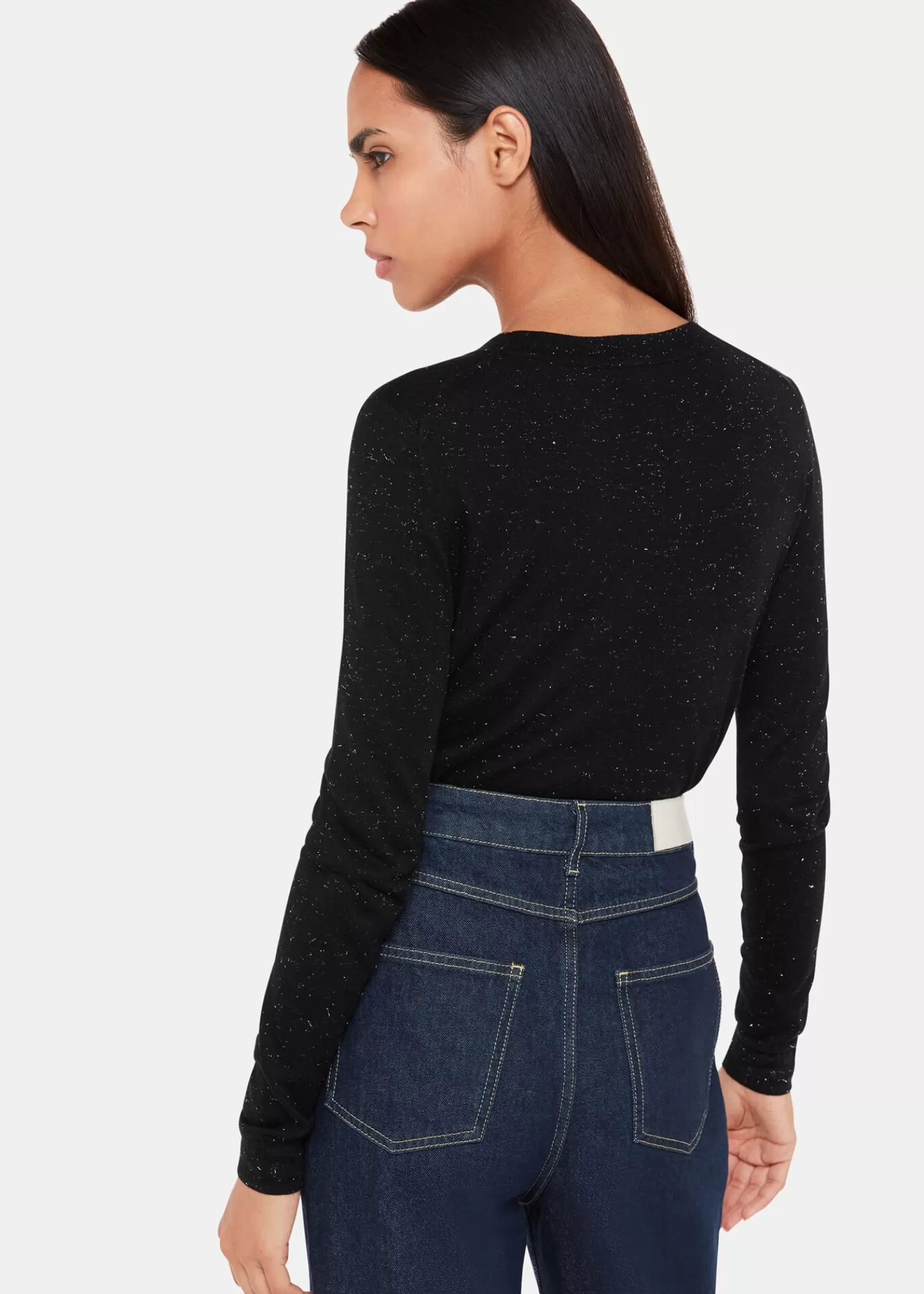 Whistles Knitwear & Cashmere*Annie Sparkle Crew Neck Black