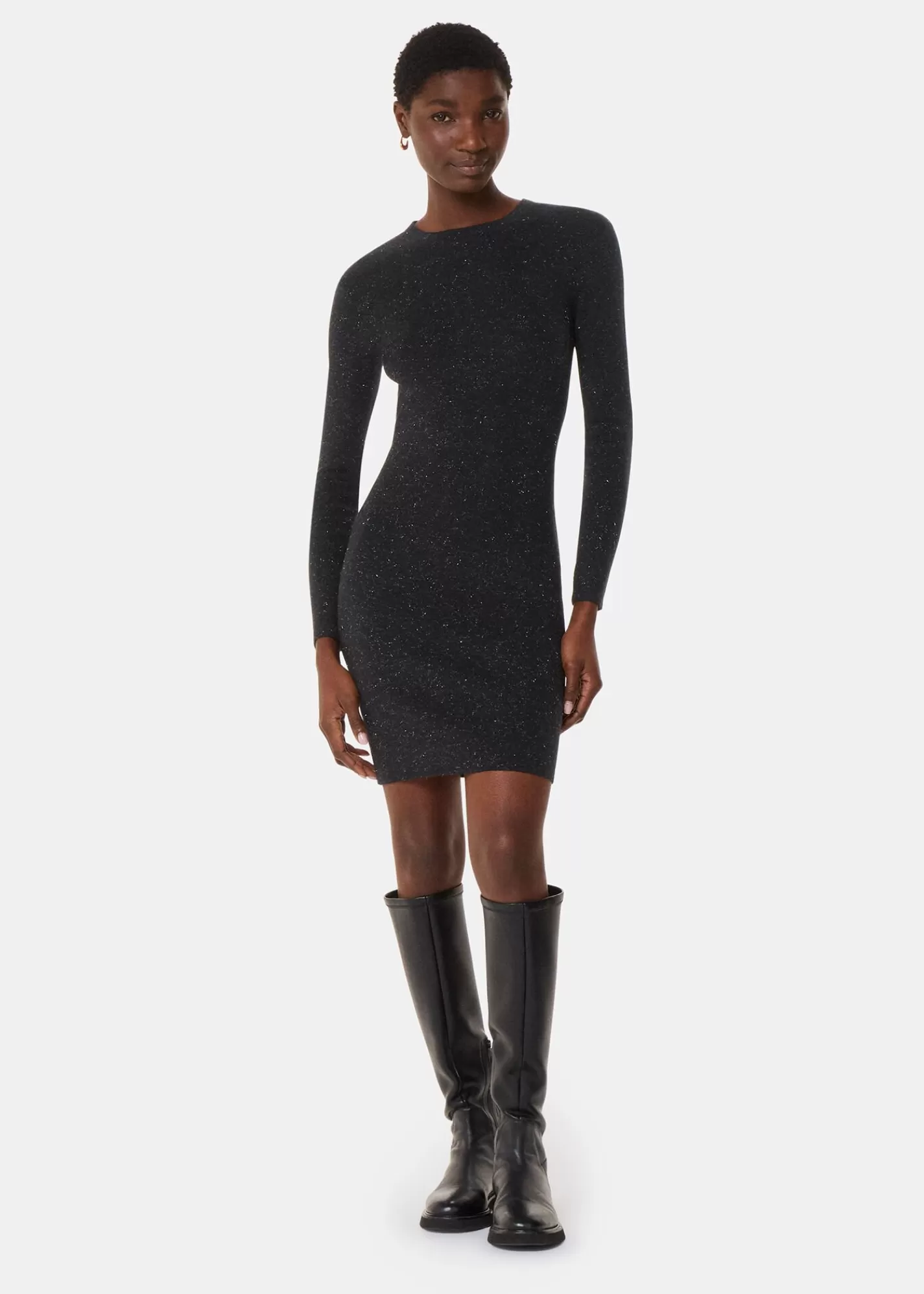 Whistles Knitwear & Cashmere | Dresses*Annie Sparkle Short Knit Dress Black