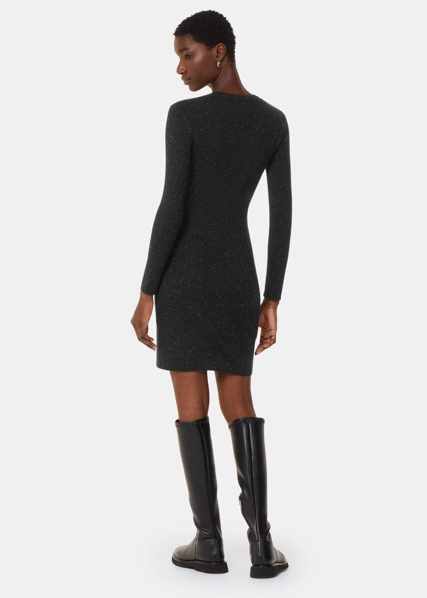 Whistles Knitwear & Cashmere | Dresses*Annie Sparkle Short Knit Dress Black