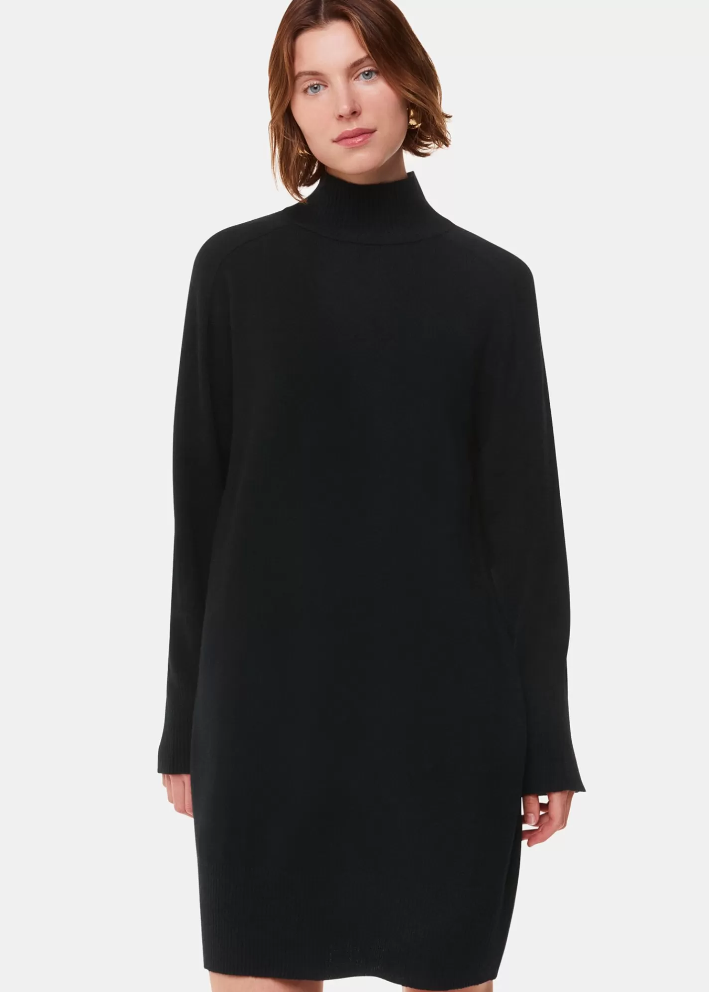 Whistles Knitwear & Cashmere | Dresses*Cashmere Funnel Neck Dress Black