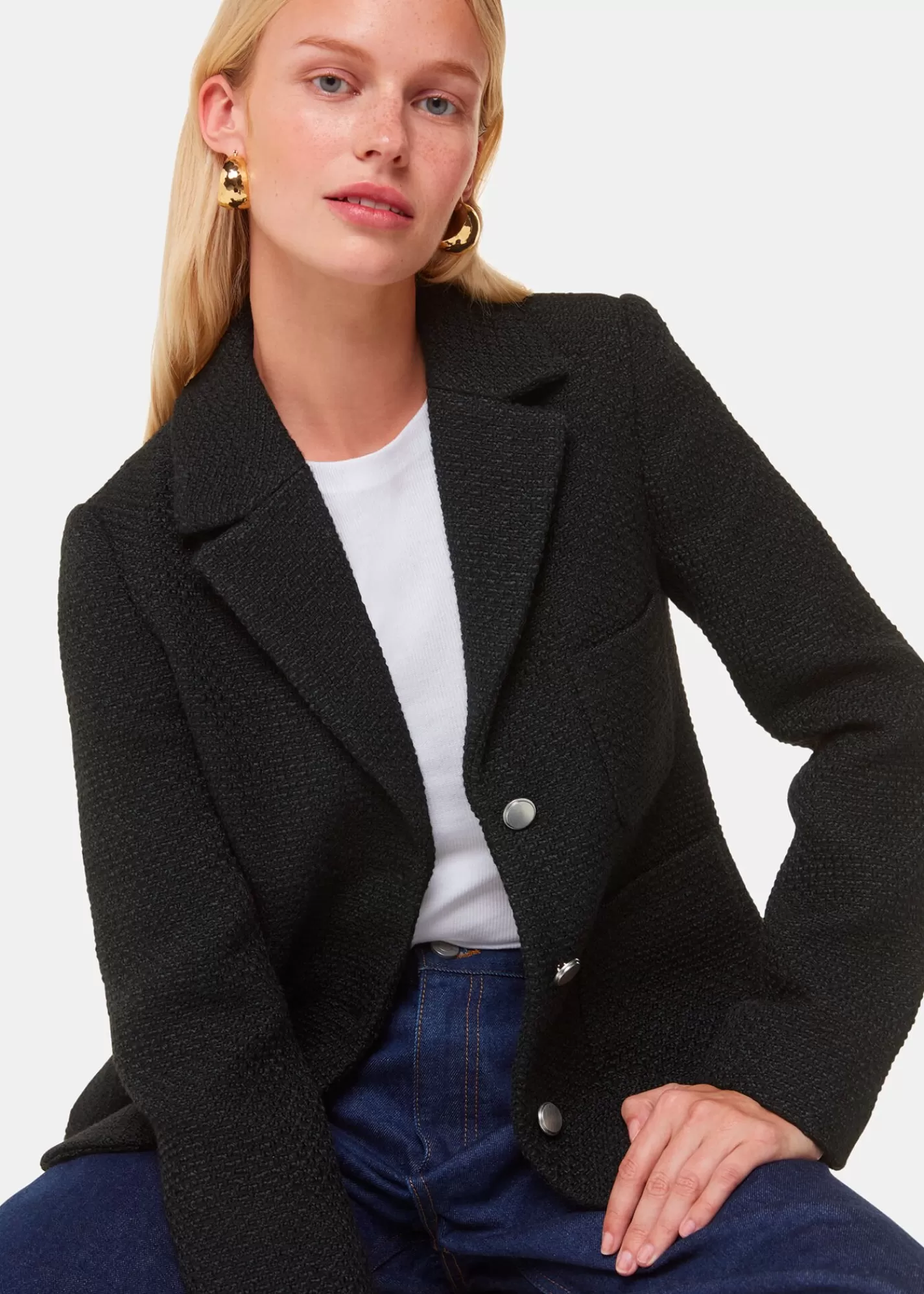 Whistles Tailoring | Coats & Jackets*Classic Textured Jacket Black