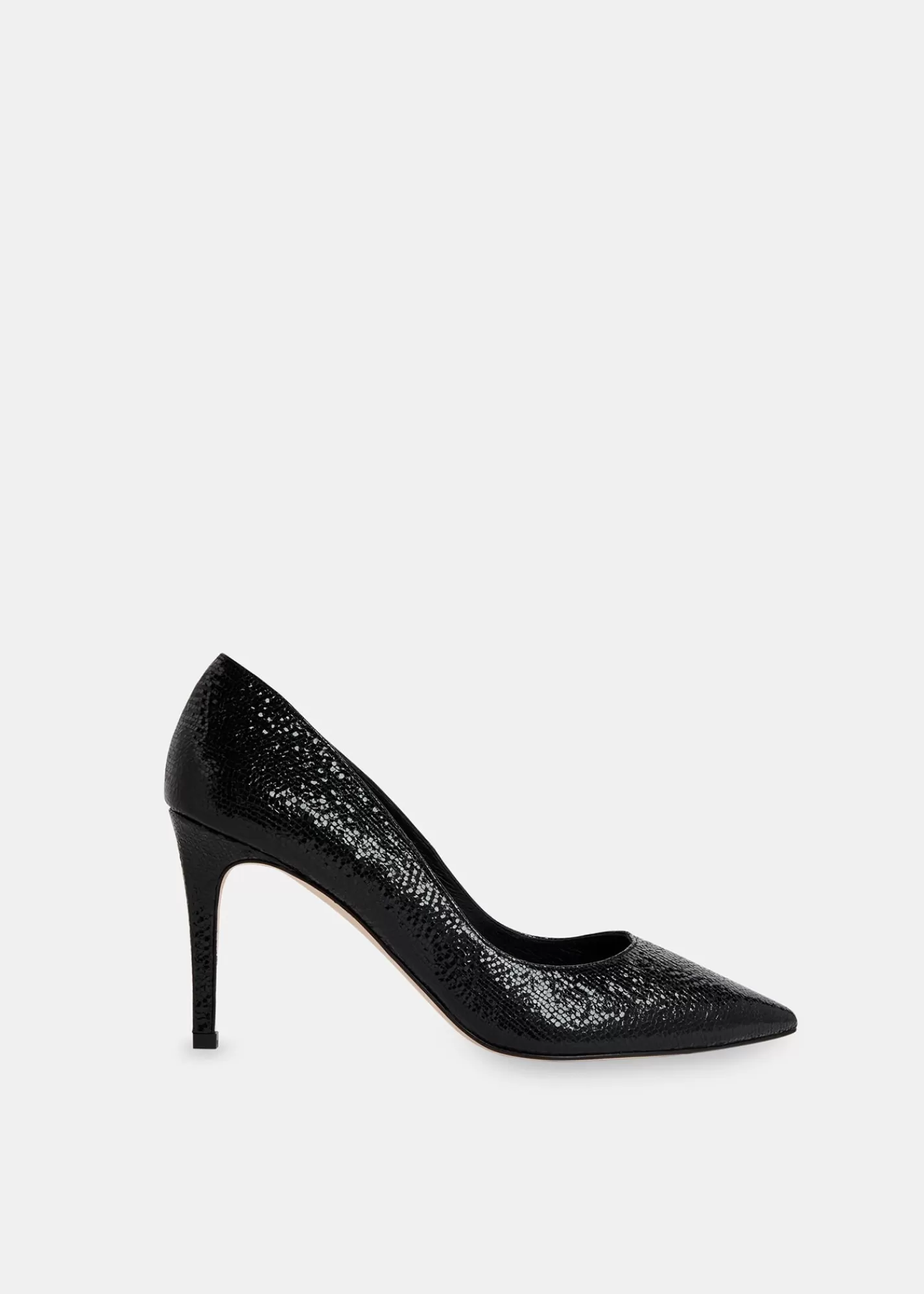 Whistles Heels*Corie Textured Heeled Pump Black