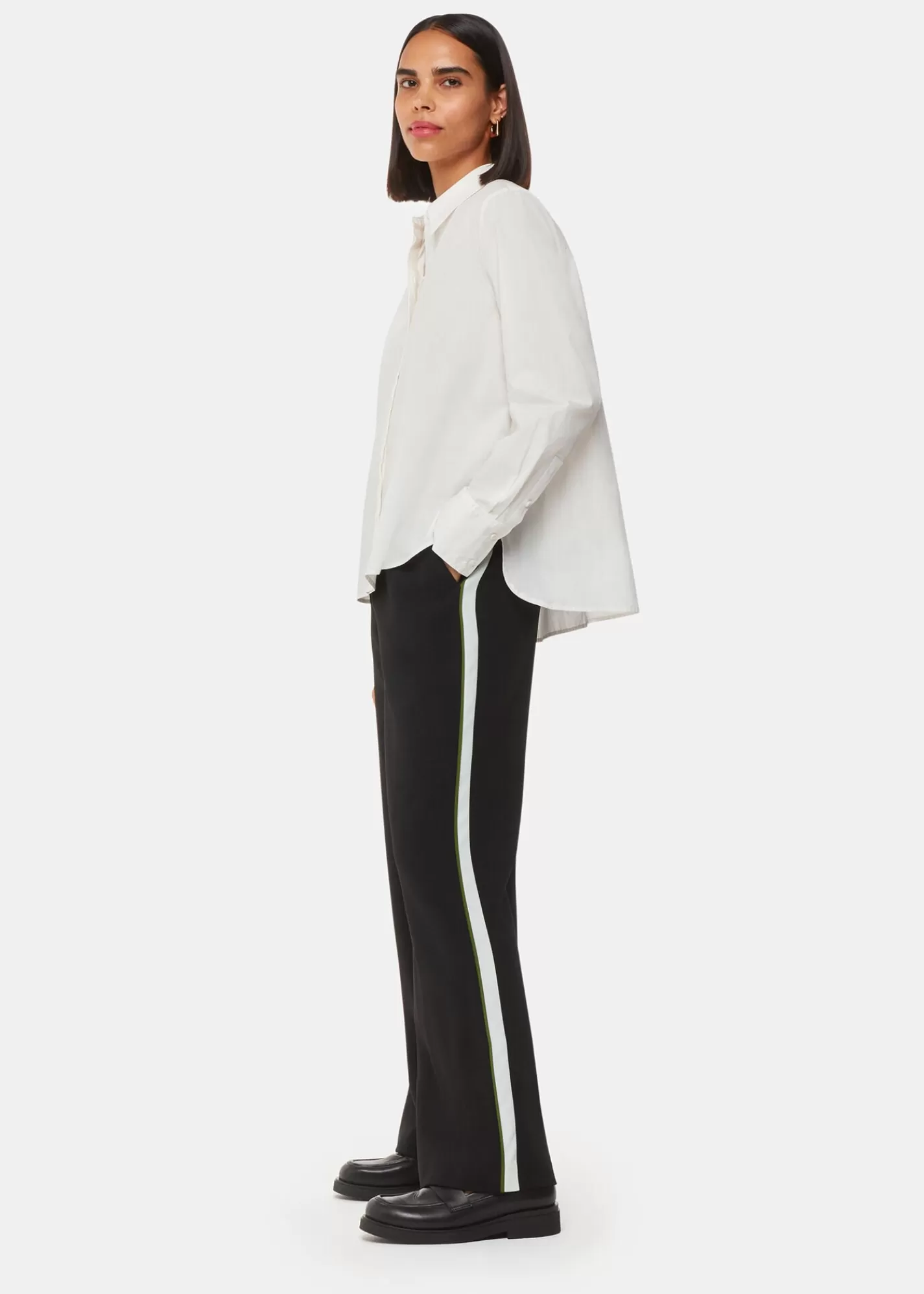 Whistles Trousers*Black Crepe Side Stripe Trouser Black/Multi