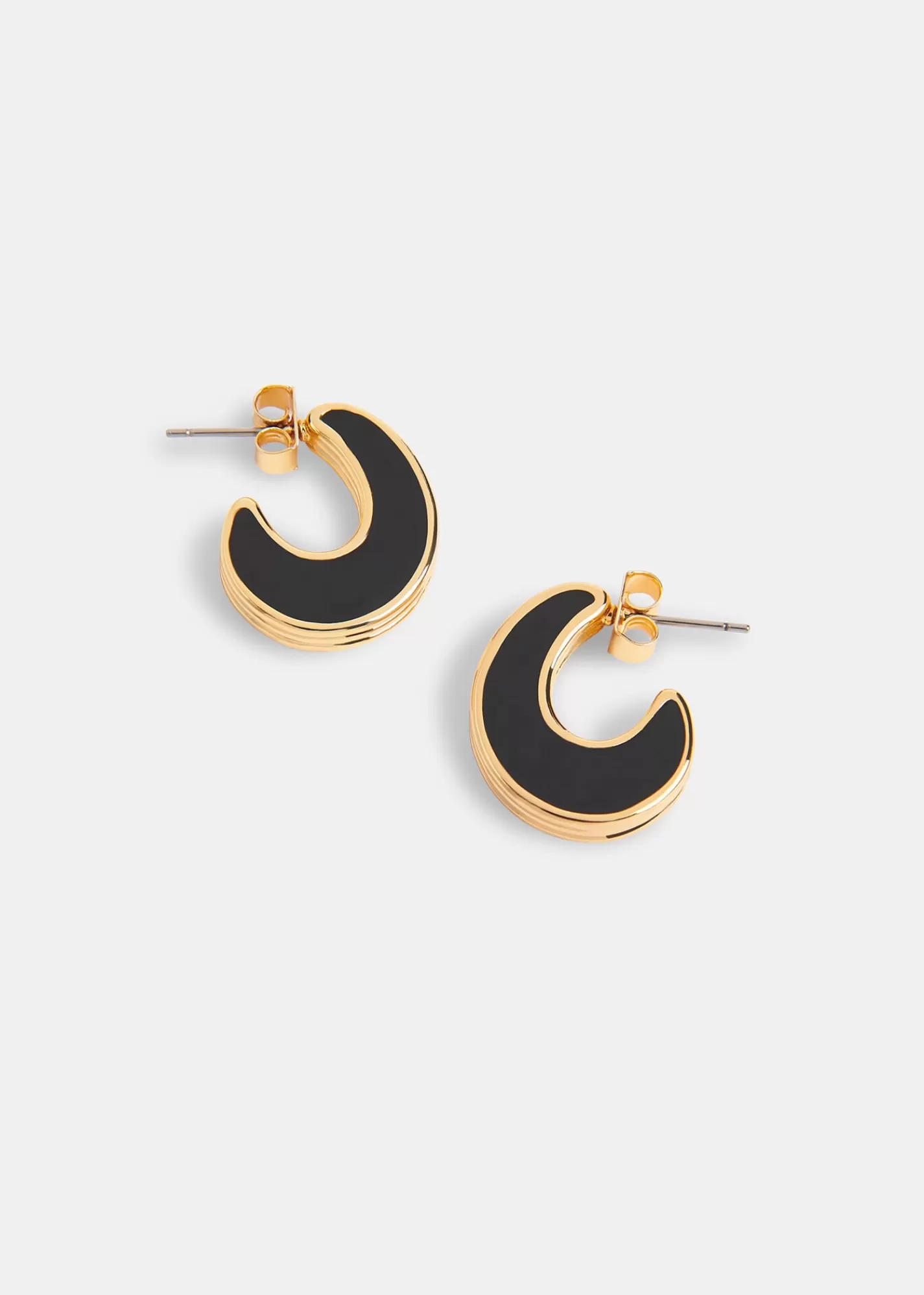 Whistles Jewellery*Black Double Enamel Earring Black/Multi