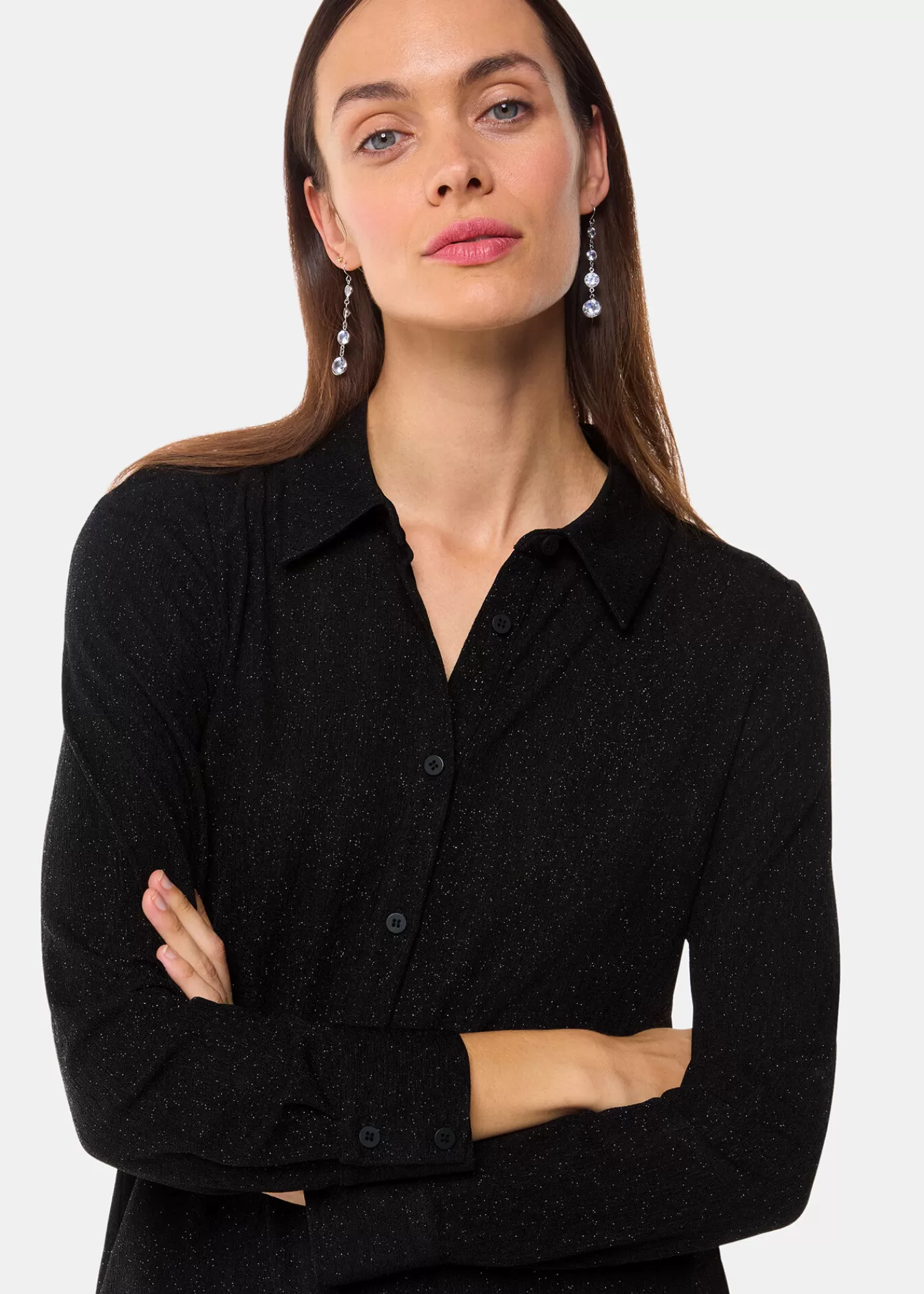 Whistles Shirts & Blouses | Tops*Black Eva Sparkle Shirt Black/Multi