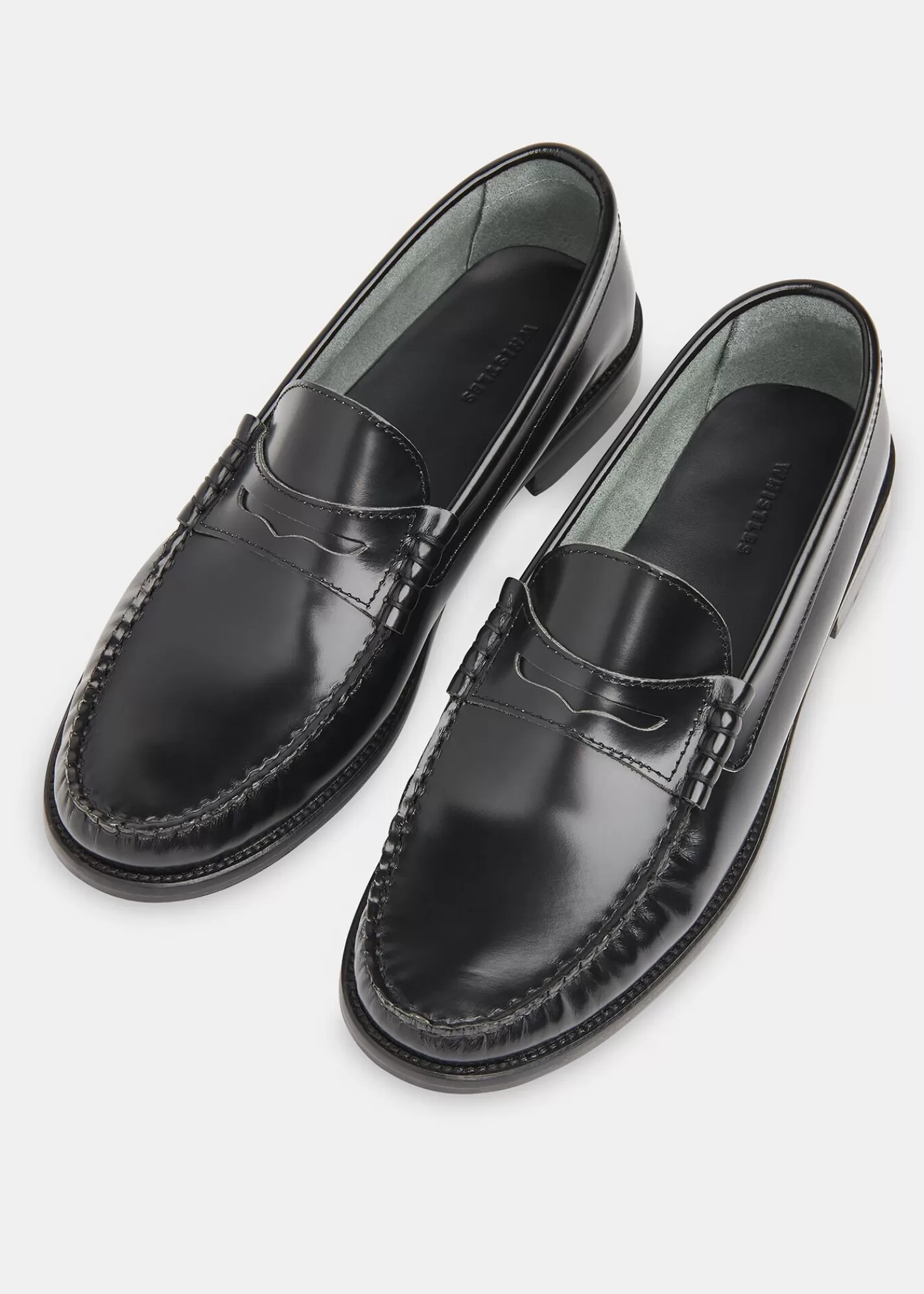 Whistles Flat Shoes | Leather*Manny Slim Loafer Black