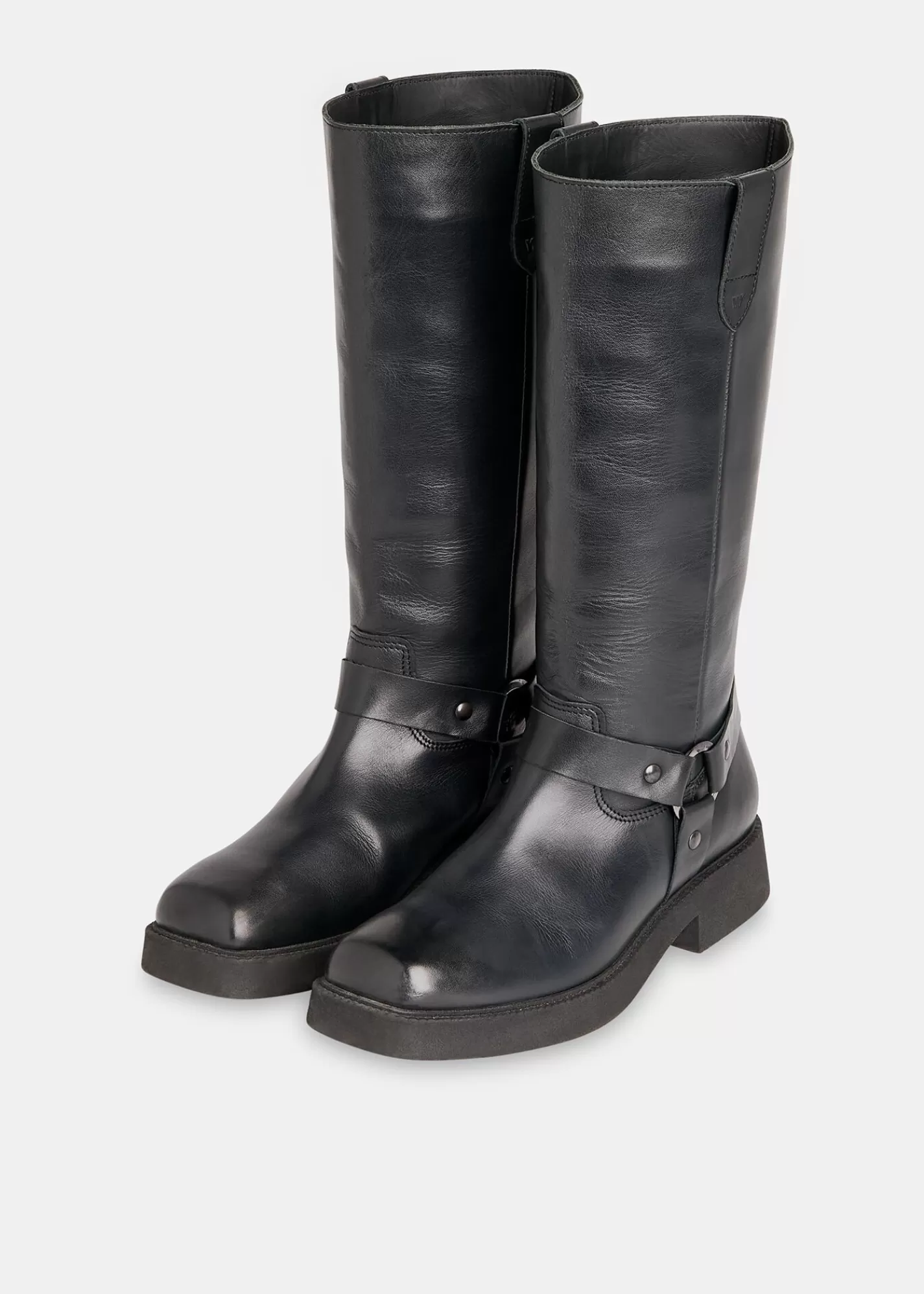 Whistles Boots | Leather*Matteo Knee High Biker Boot Black