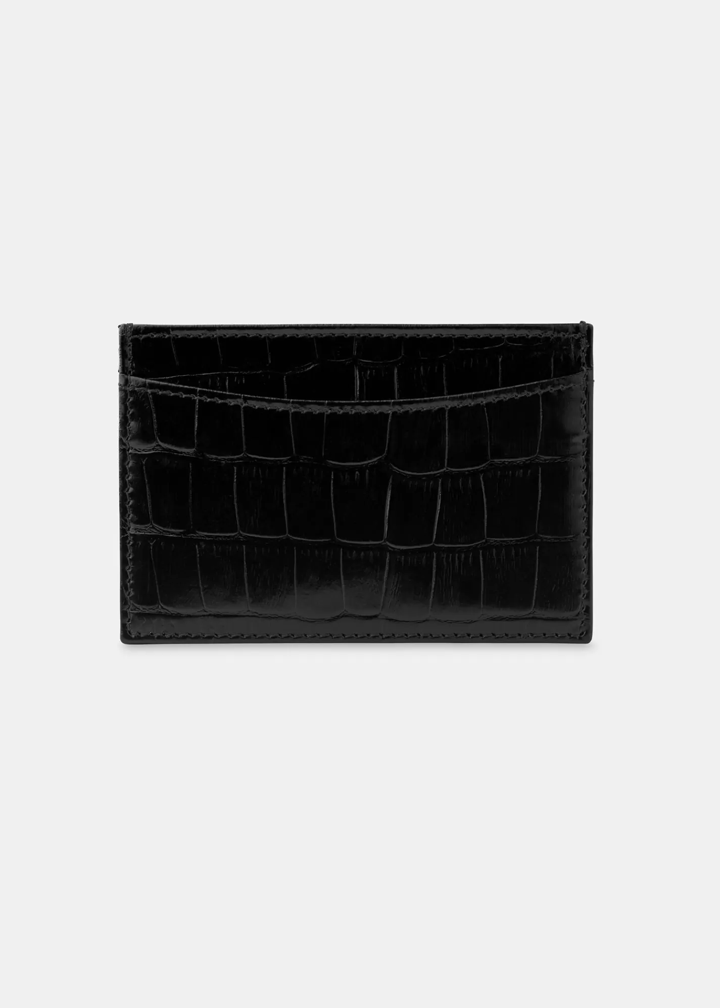 Whistles Wallets & Cardholders*Shiny Croc Card Holder Black