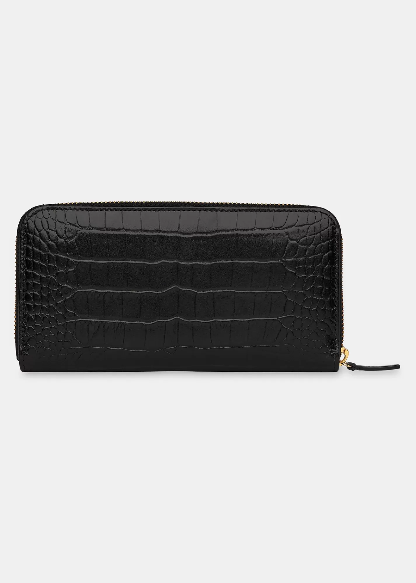 Whistles Wallets & Cardholders*Shiny Croc Long Purse Black