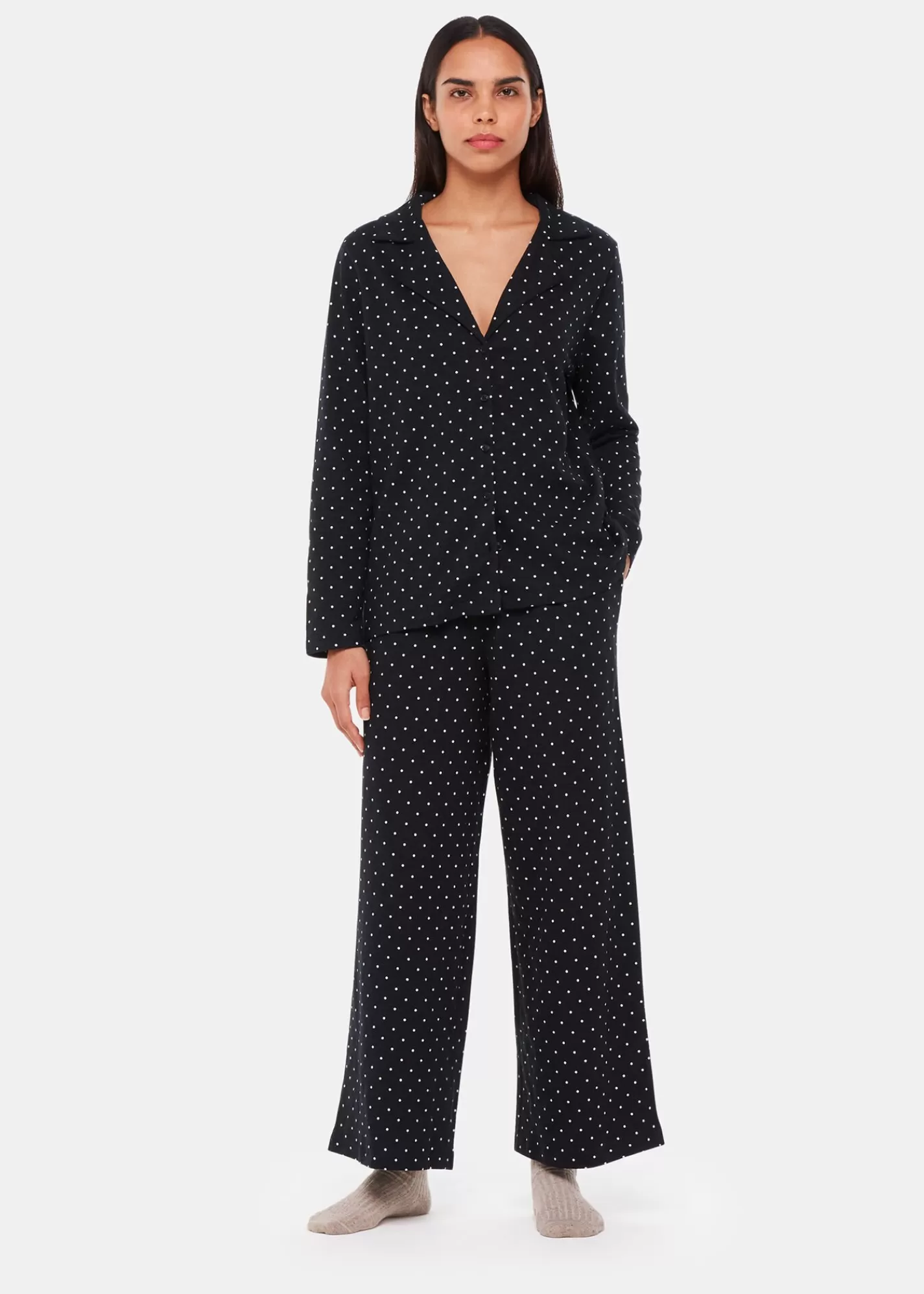 Whistles Pyjamas*Black Spot Print Pyjama Set Black/Multi