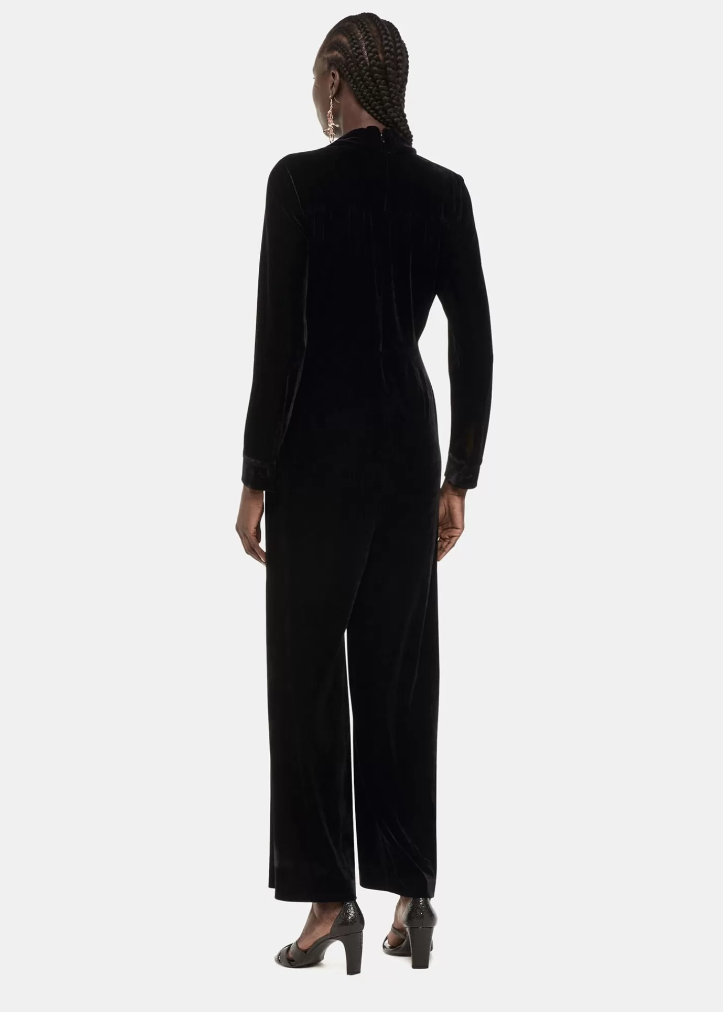 Whistles Jumpsuits*Wrap Velvet Jumpsuit Black