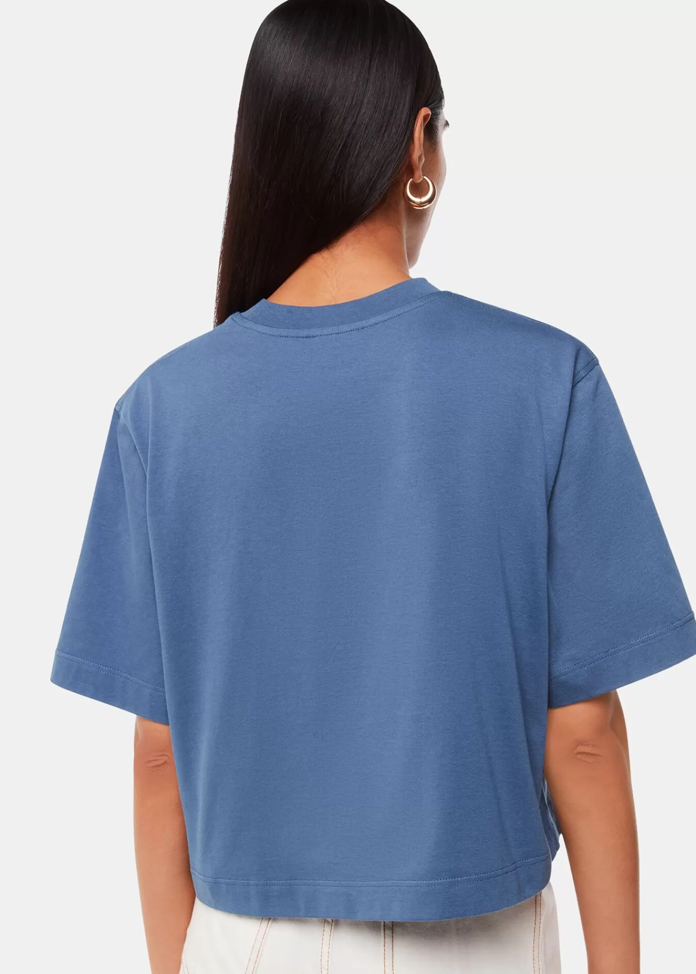 Whistles T-Shirts | Tops*Cropped Relaxed Tee Blue