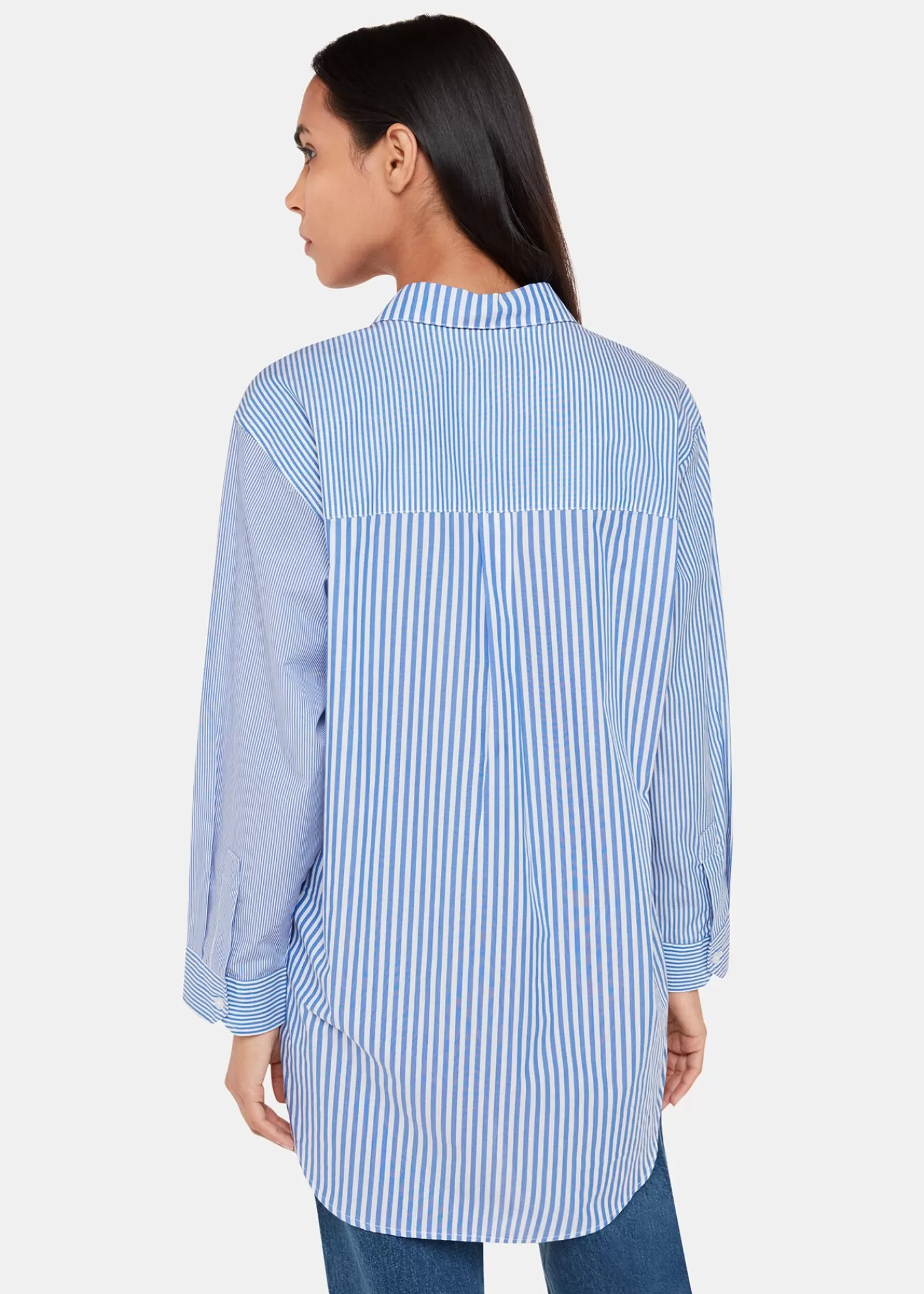 Whistles Shirts & Blouses | Tops*Blue Millie Stripe Oversized Shirt Blue/Multi