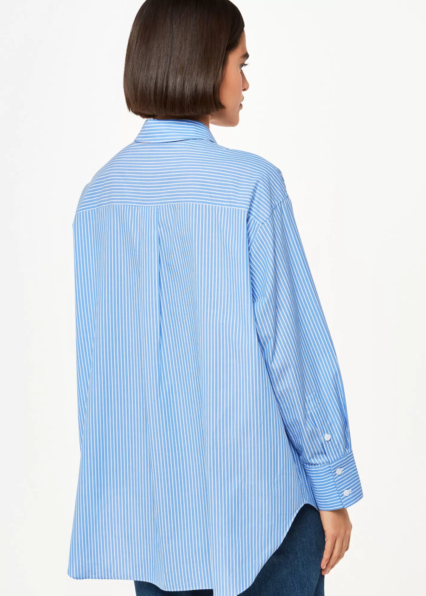 Whistles Shirts & Blouses | Tops*Blue Stripe Oversized Shirt Blue/Multi