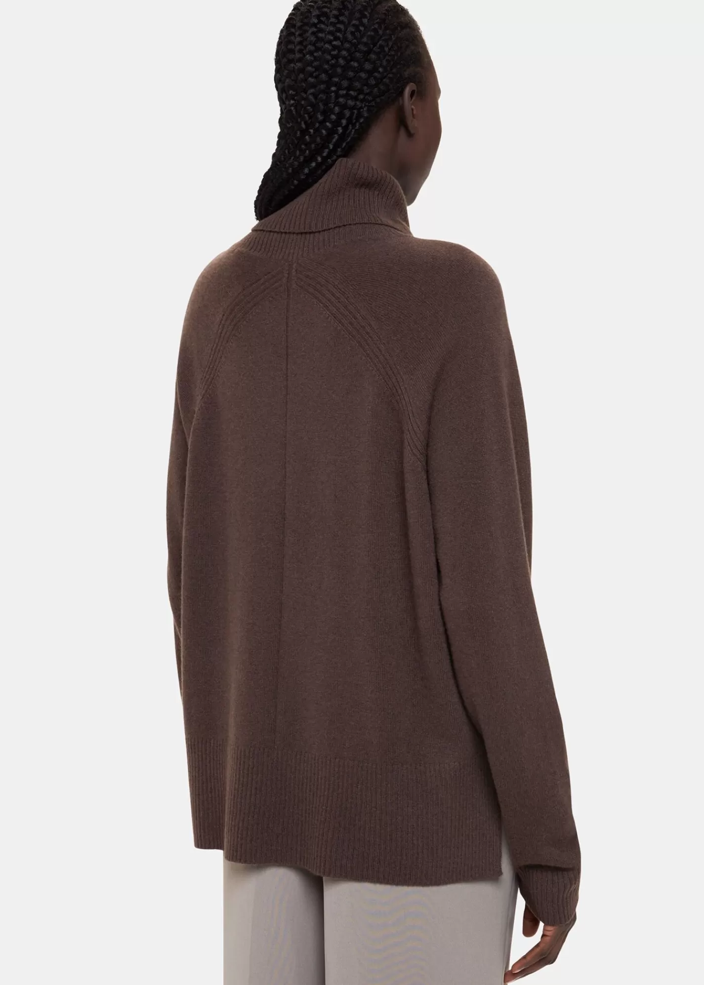 Whistles Knitwear & Cashmere*Cashmere Roll Neck Brown