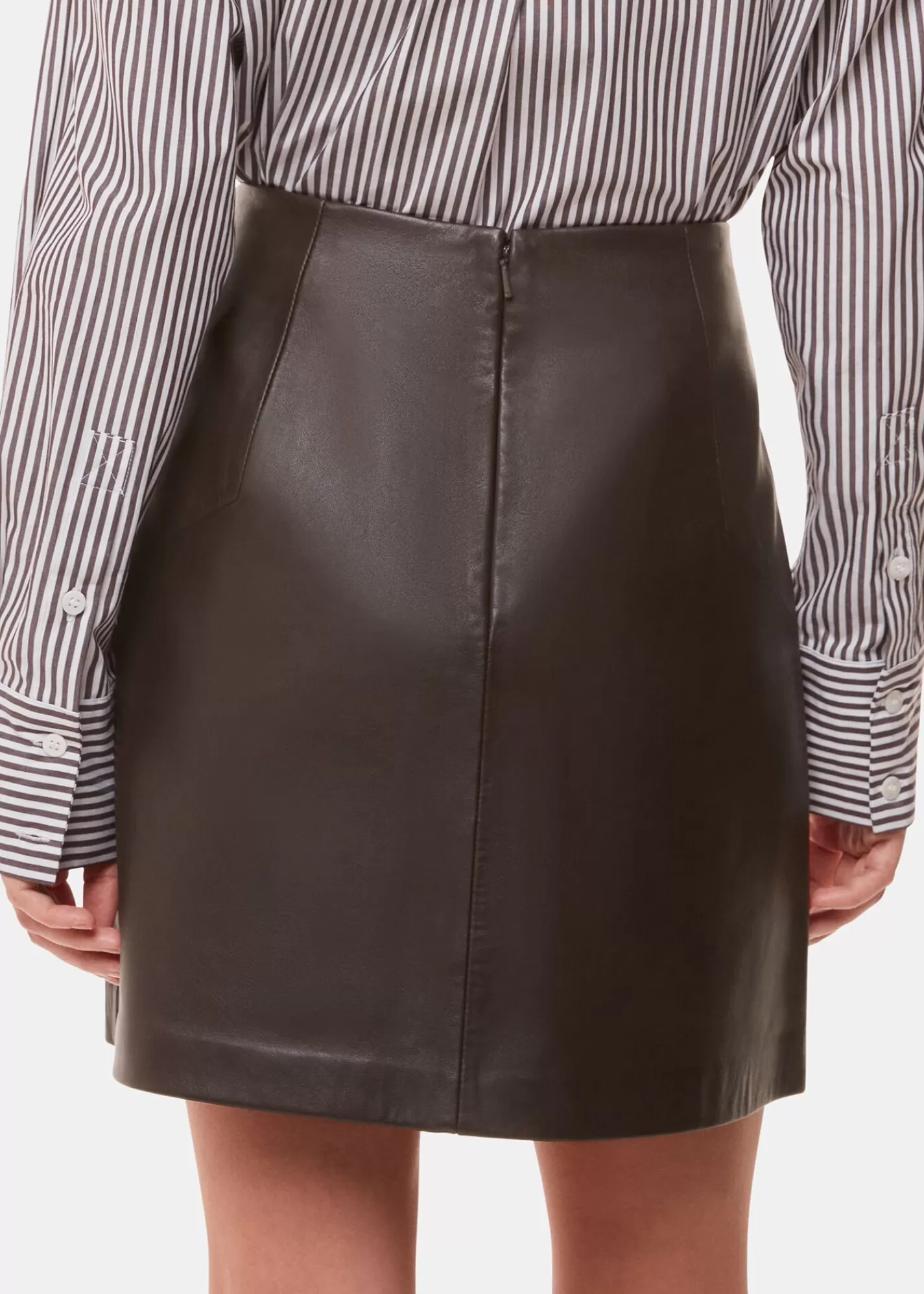 Whistles Leather | Skirts*Leather A line Skirt Brown