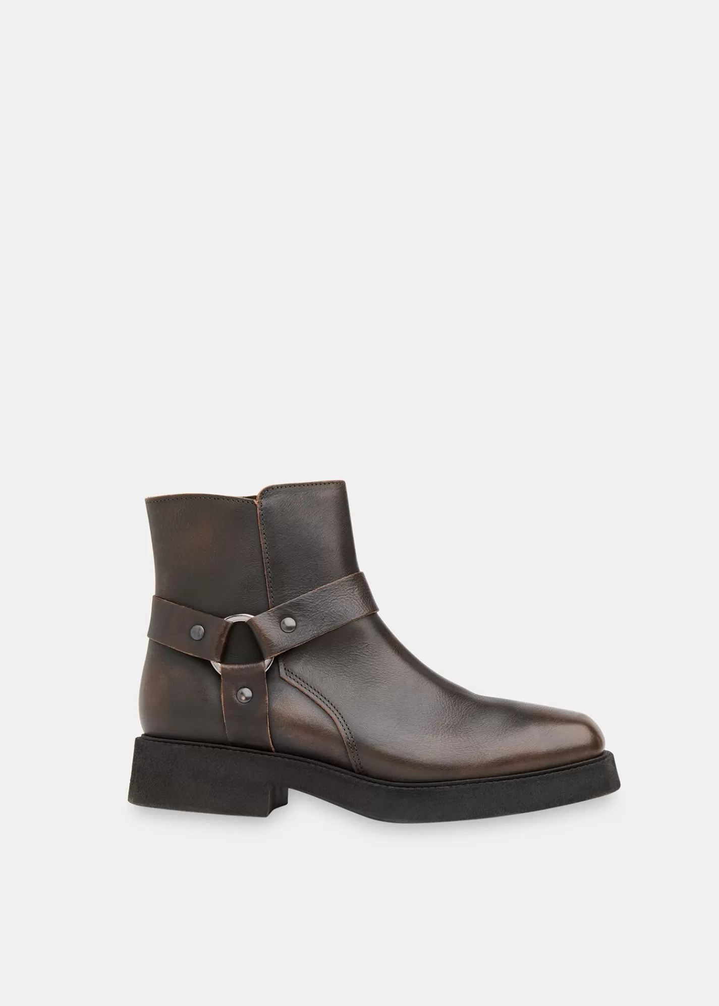 Whistles Boots | Leather*Matteo Burnished Biker Boot Brown