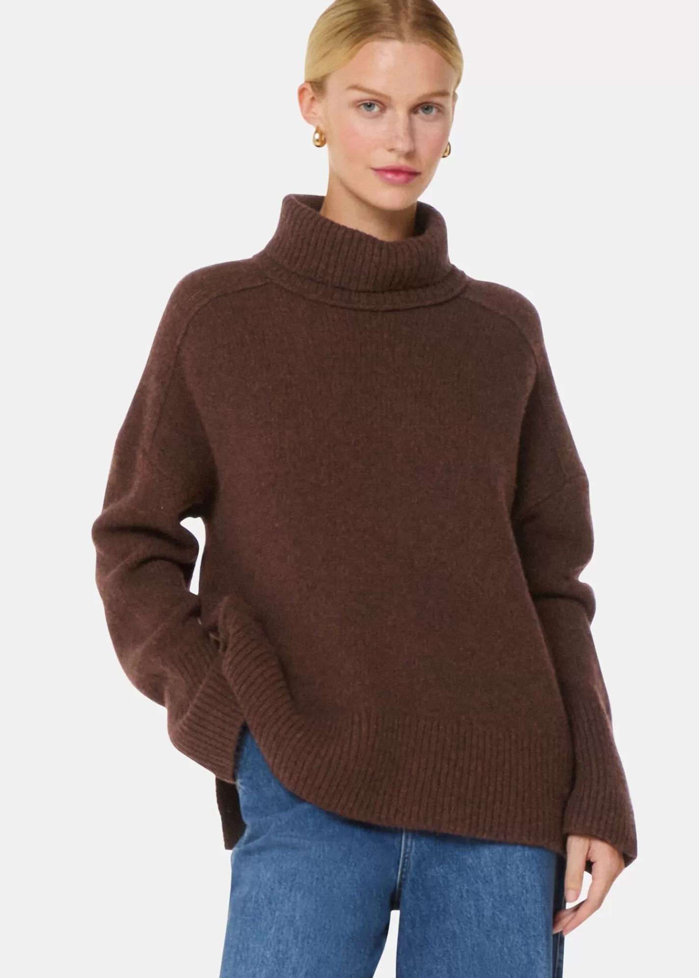 Whistles Knitwear & Cashmere*Wool Roll Neck Knit Brown