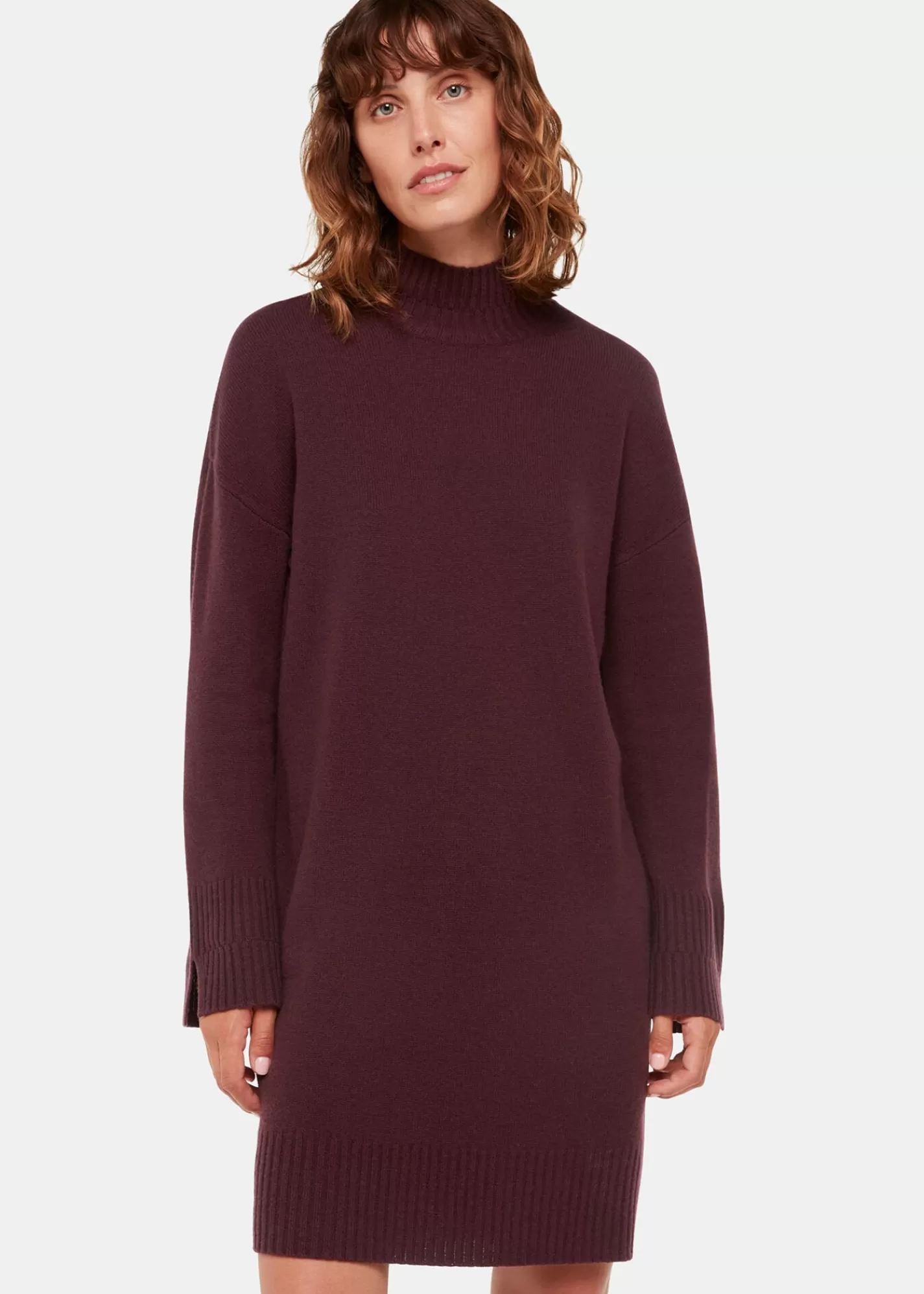 Whistles Knitwear & Cashmere | Dresses*Amelia Wool Knitted Dress Burgundy