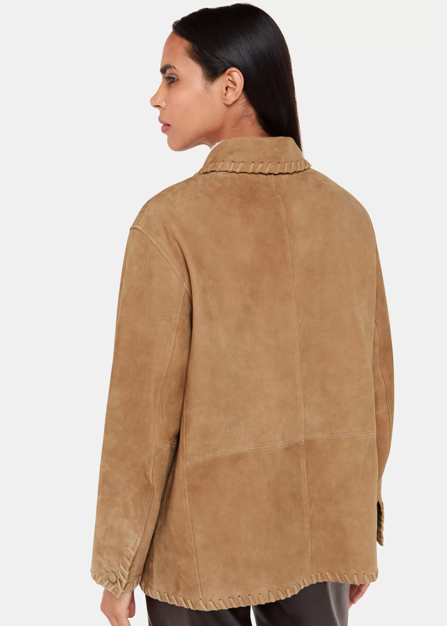 Whistles Coats & Jackets*Bohdi Western Suede Biker Camel