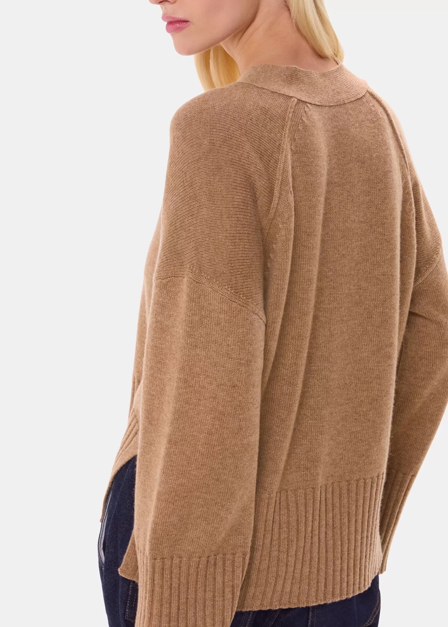 Whistles Knitwear & Cashmere*Cashmere Blend Ribbed Cardigan Camel