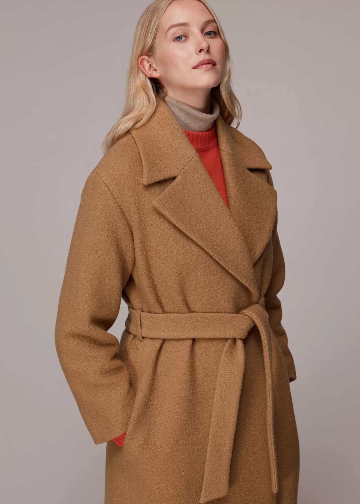 Whistles Coats & Jackets*Lorna Wrap Wool Coat Camel