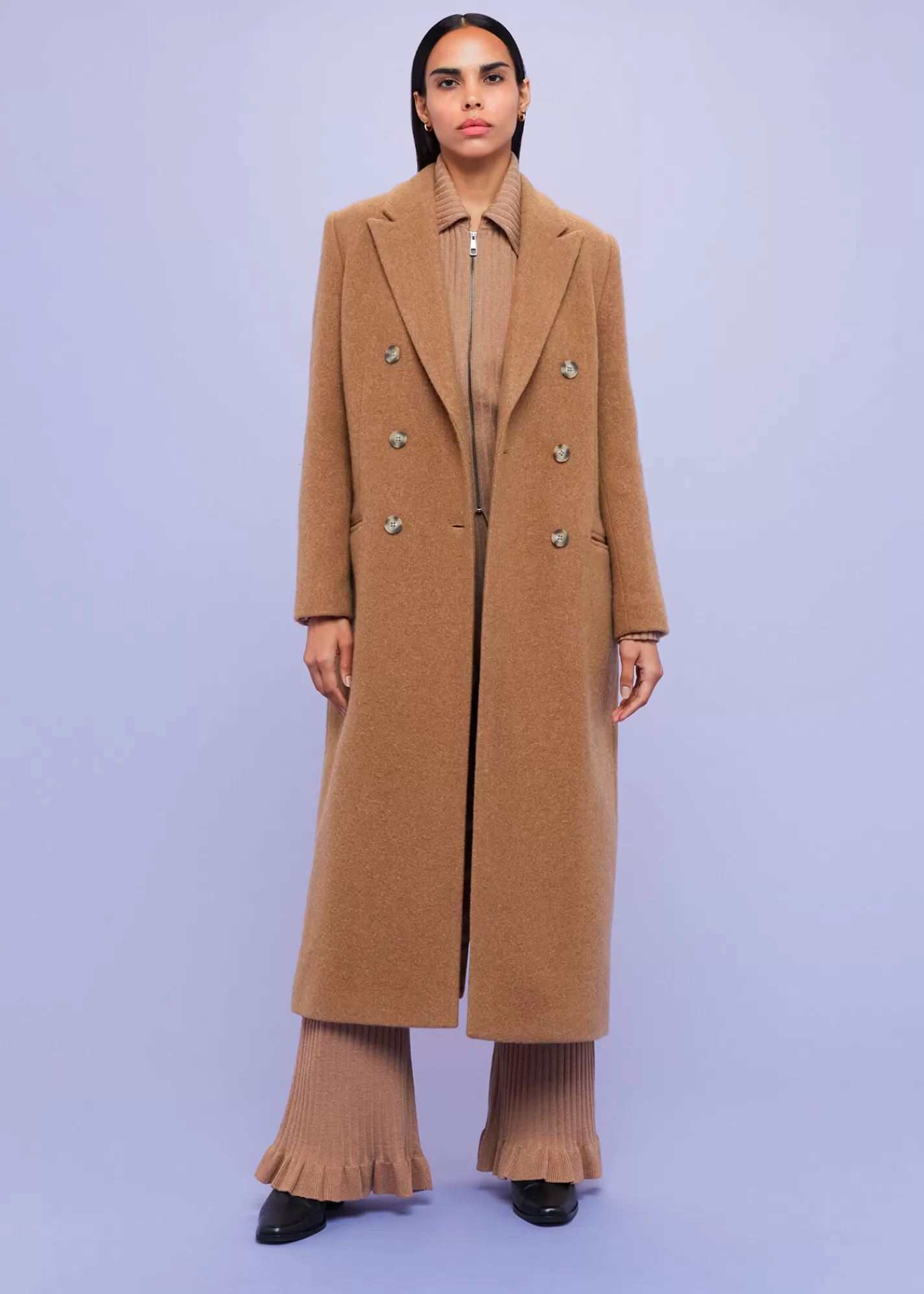 Whistles Coats & Jackets*Textured Wool Blend Coat Camel