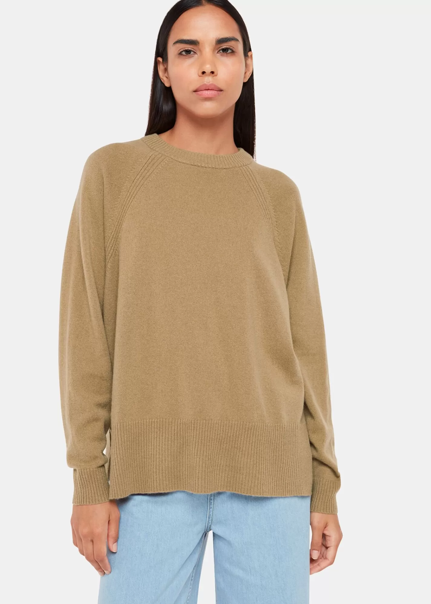 Whistles Knitwear & Cashmere*Ultimate Cashmere Crew Neck Camel