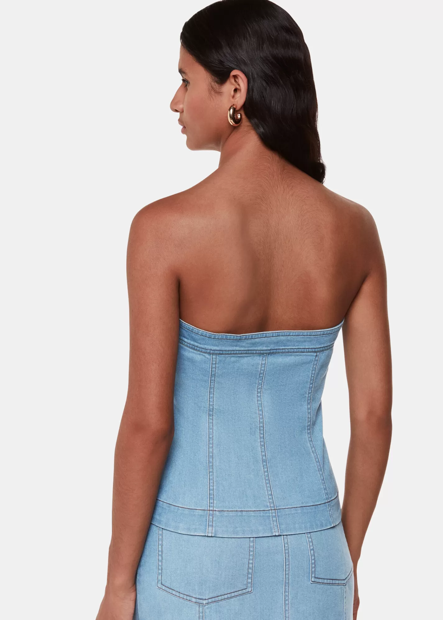 Whistles Tops*Corset Top Denim