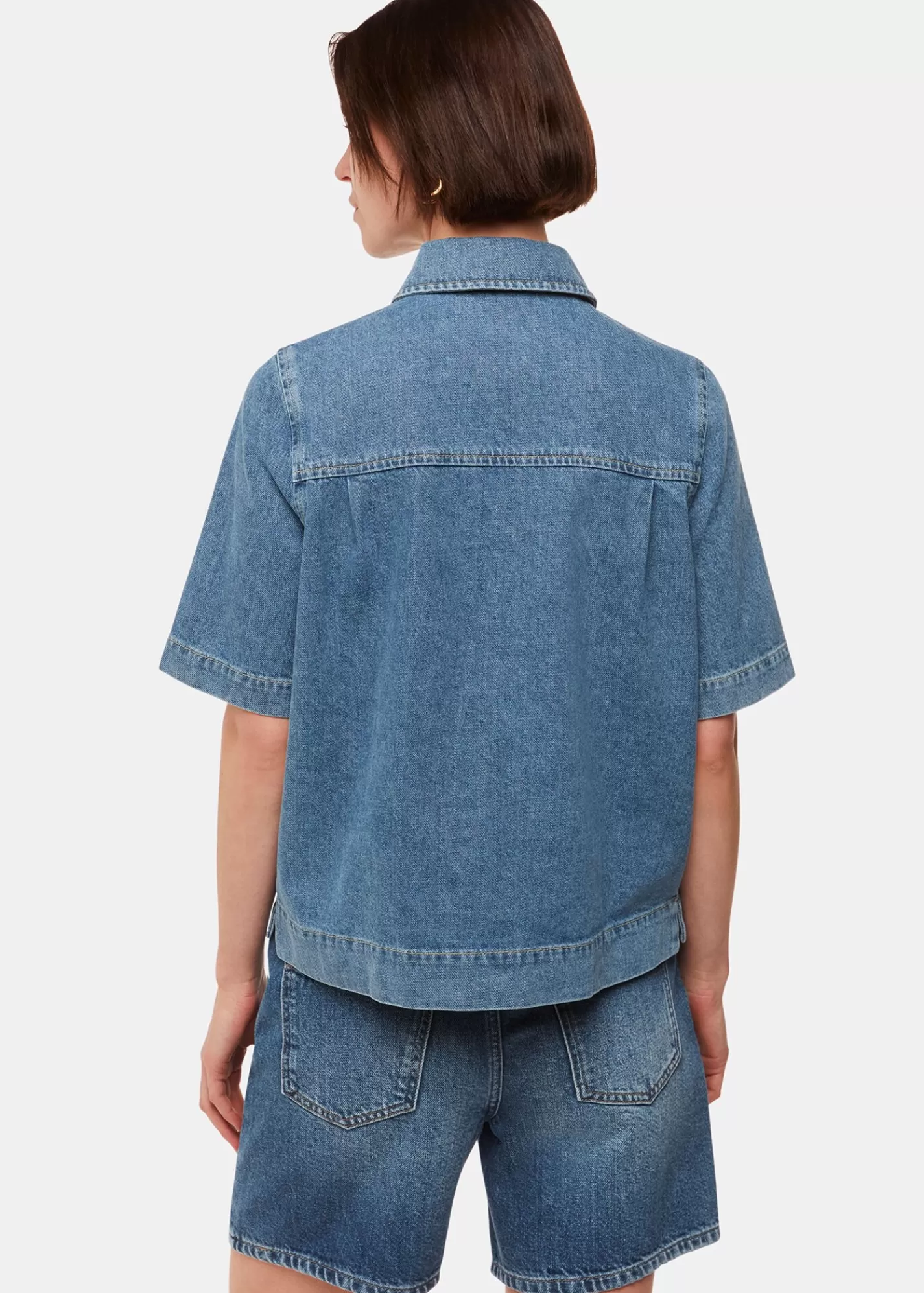 Whistles Shirts & Blouses | Tops*Jade Short Sleeve Shirt Denim