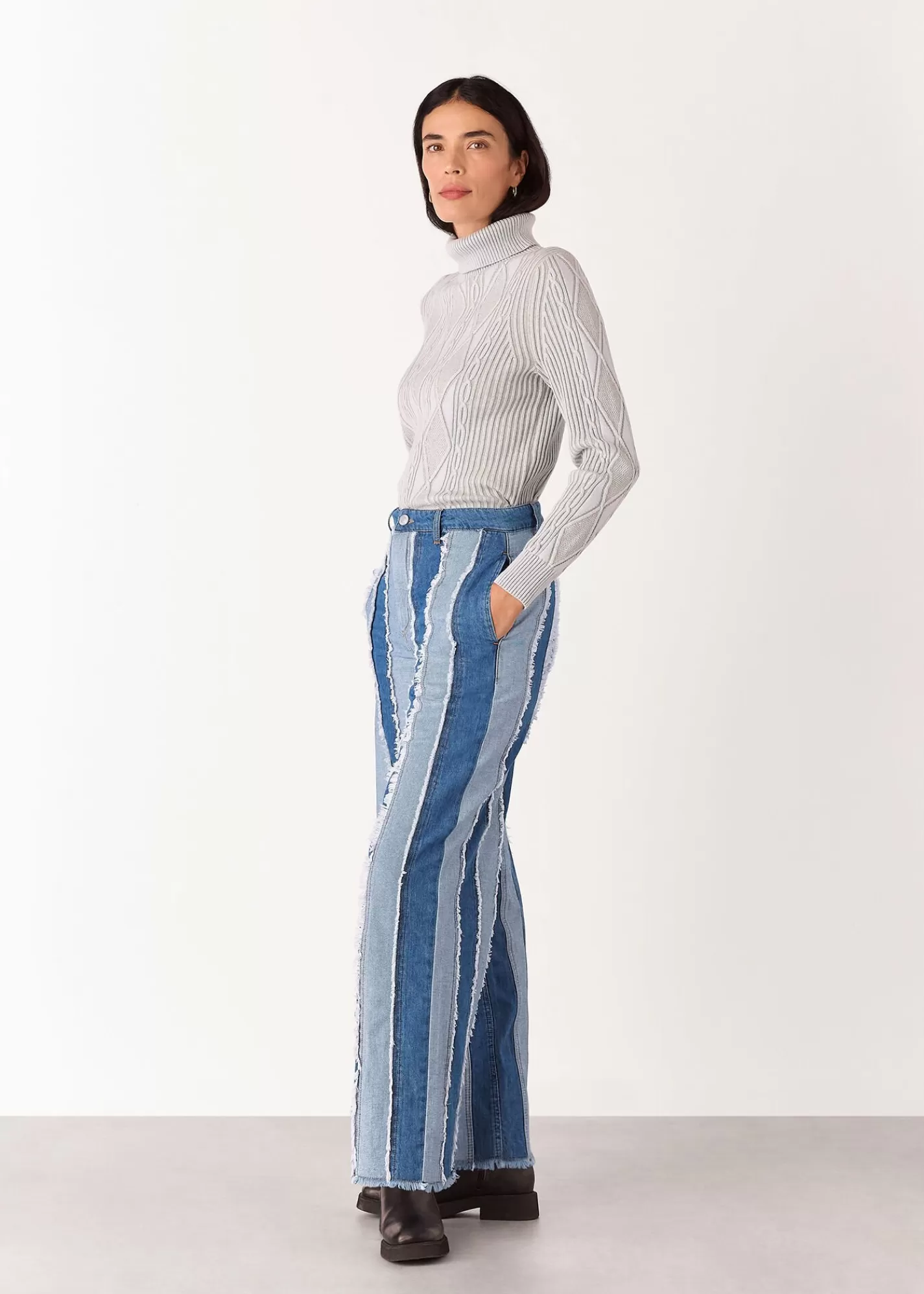 Whistles Jeans | Trousers*Macie Vertical Patchwork Jean Denim