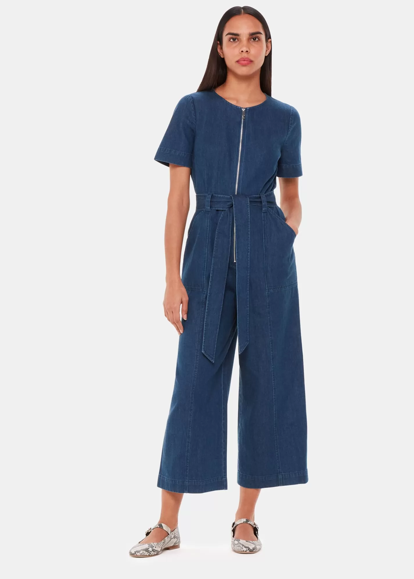 Whistles Jumpsuits*Short Sleeve Jumpsuit Denim