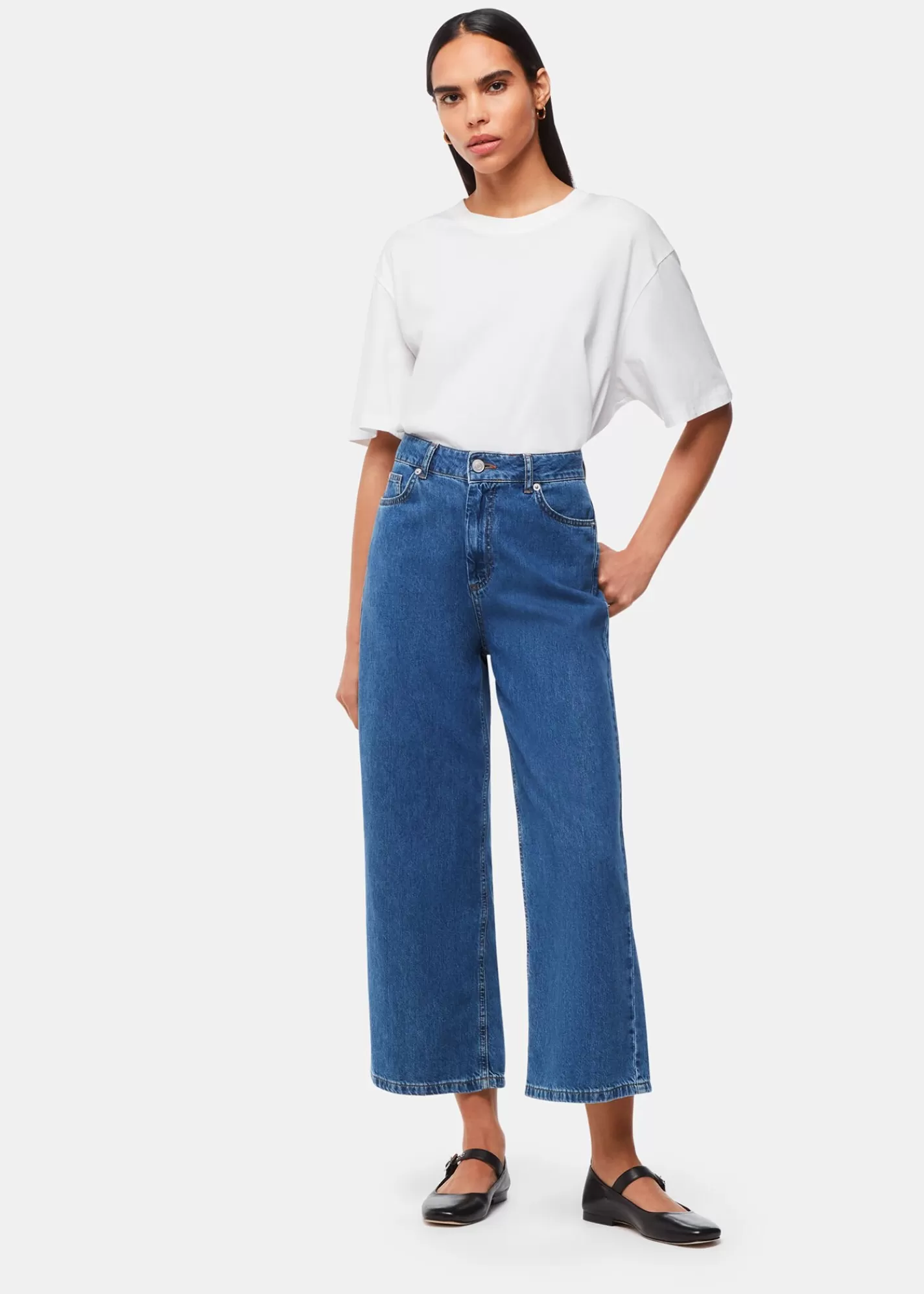 Whistles Jeans | Trousers*Wide Leg Cropped Jean Denim