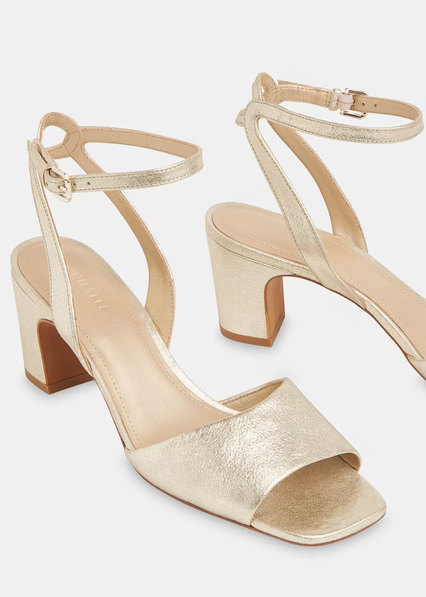 Whistles Heels | Leather*Gold Emerson Block Heel Sandal Gold/Multi