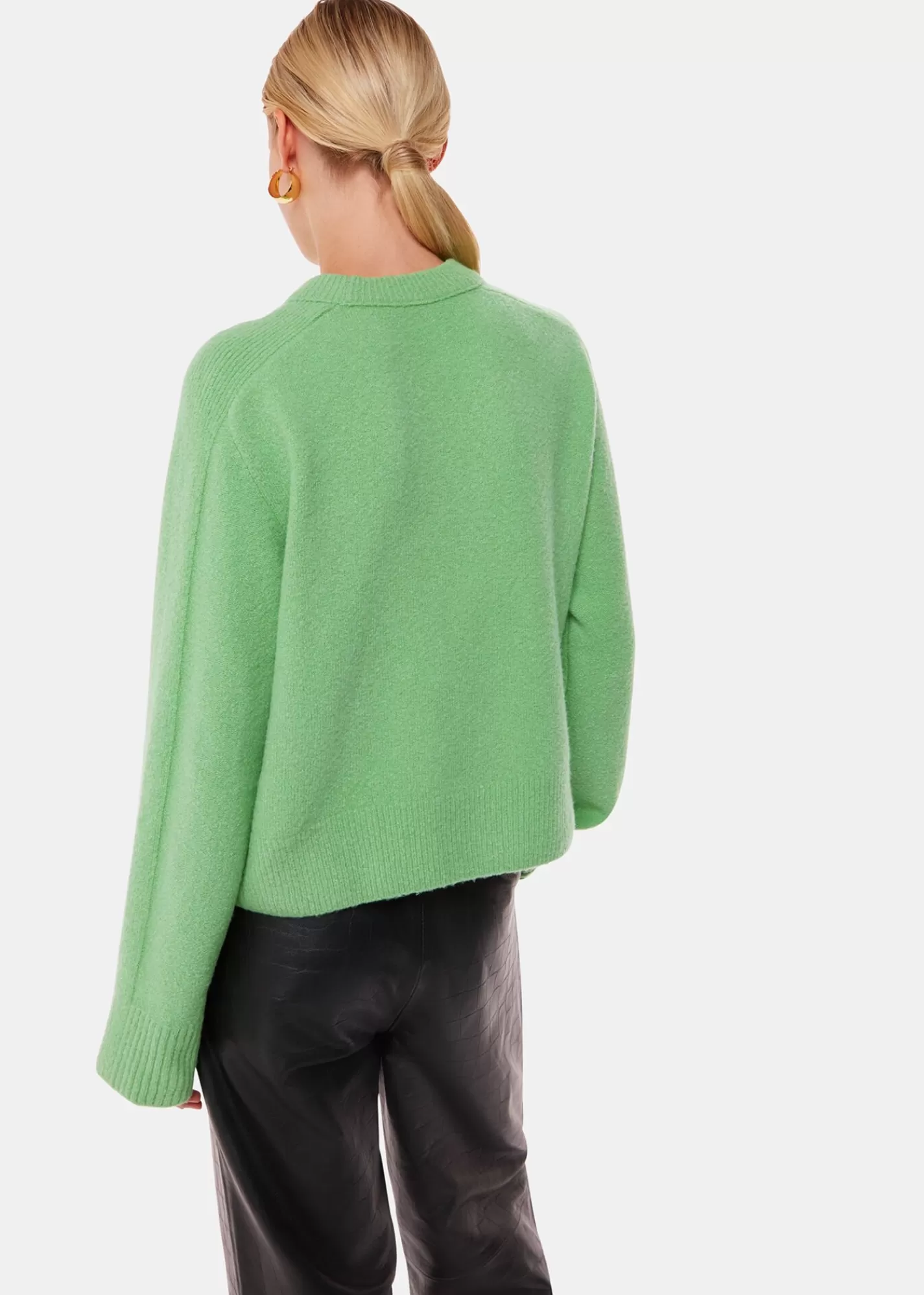 Whistles Knitwear & Cashmere*Alana Wool Mix Crew Neck Green