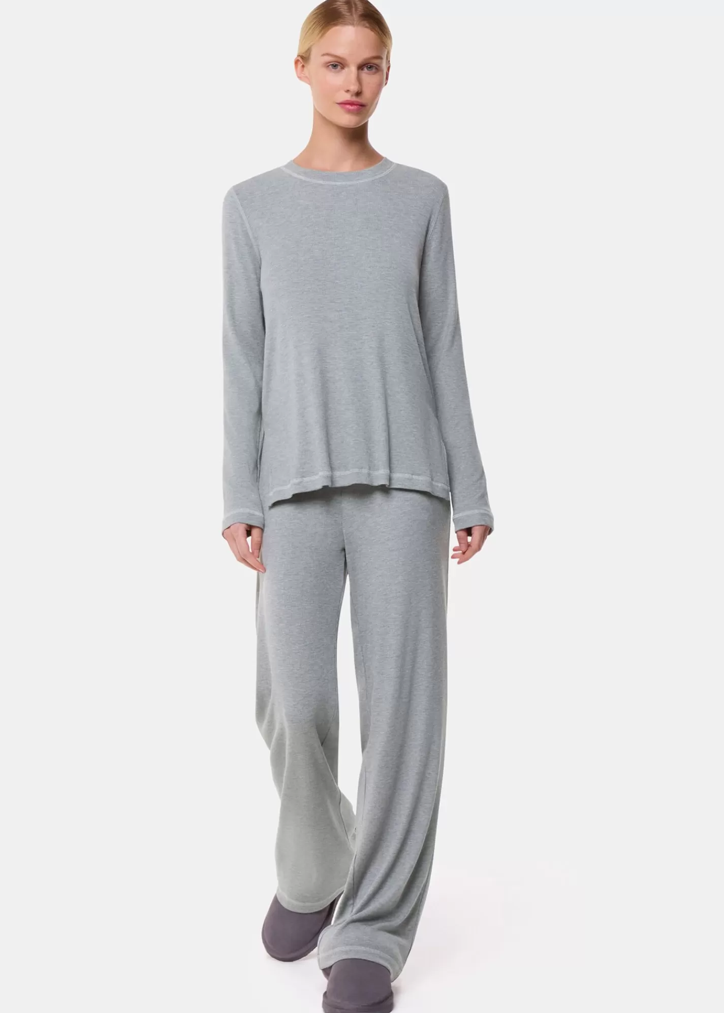 Whistles Pyjamas*Grey Marl Rib Jersey Pyjama Bottom GreyMarl