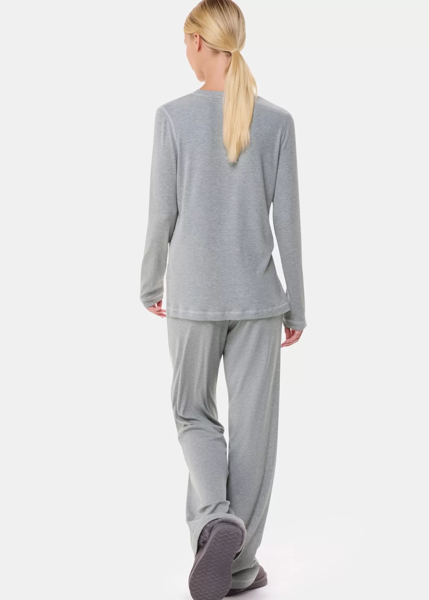 Whistles Pyjamas*Grey Marl Rib Jersey Pyjama Bottom GreyMarl