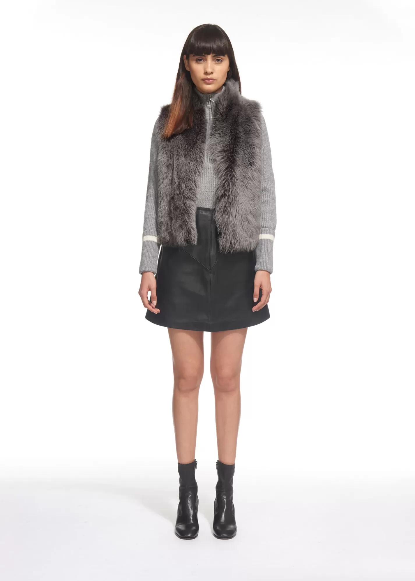 Whistles Coats & Jackets*Short Sheepskin Gilet Grey