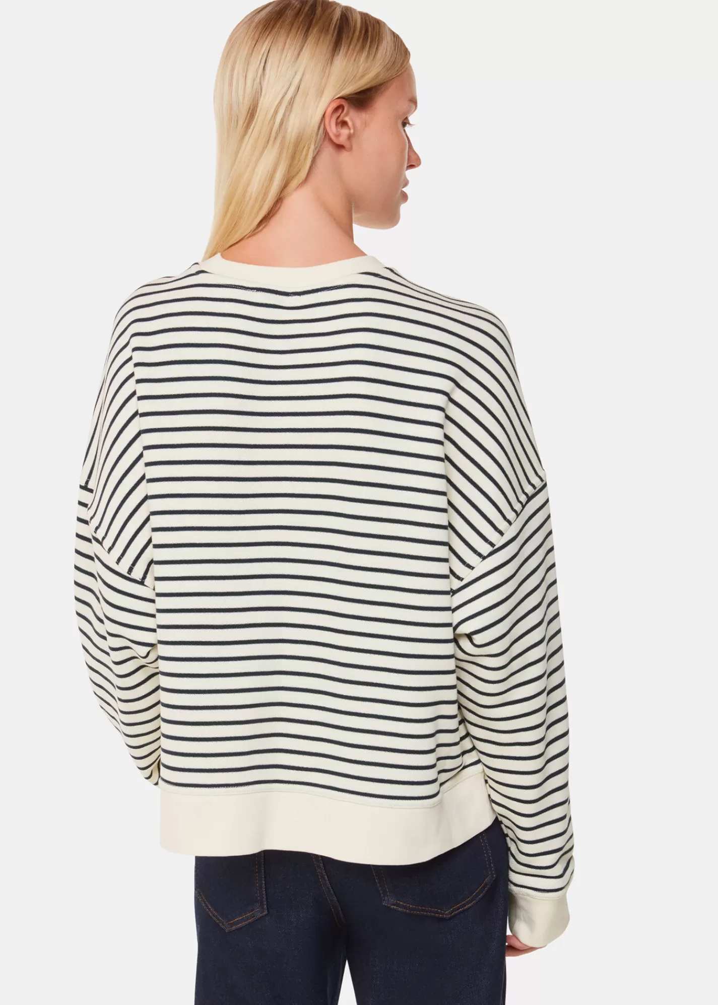 Whistles Tops*Ivory Stripe Sweat Ivory/Multi