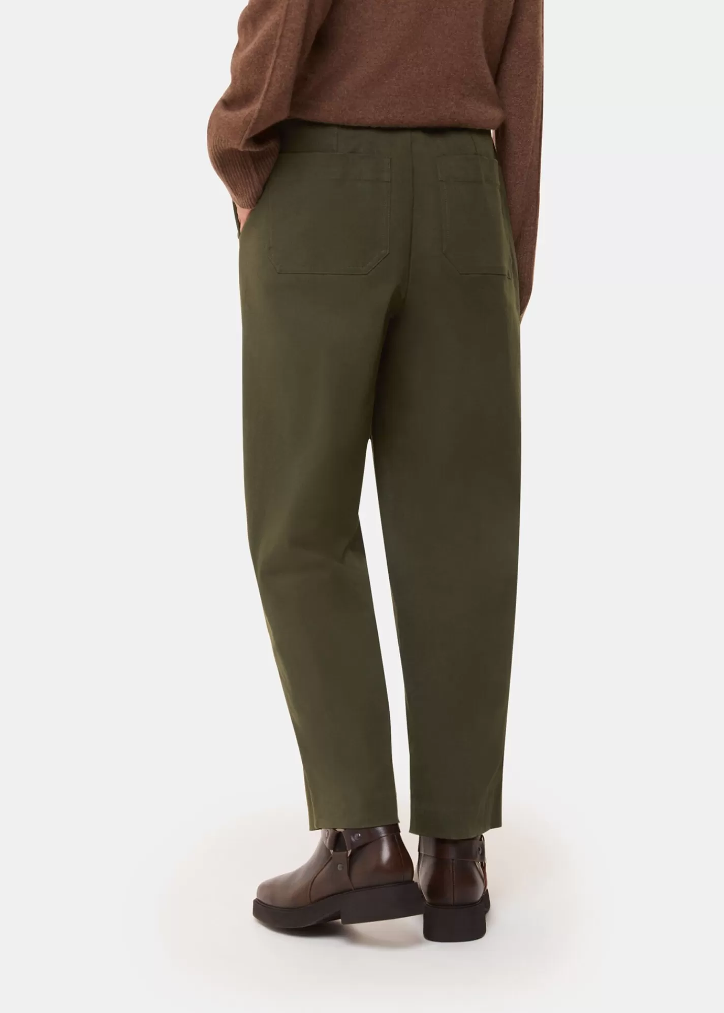 Whistles Trousers*Bethany Barrel Leg Trouser Khaki