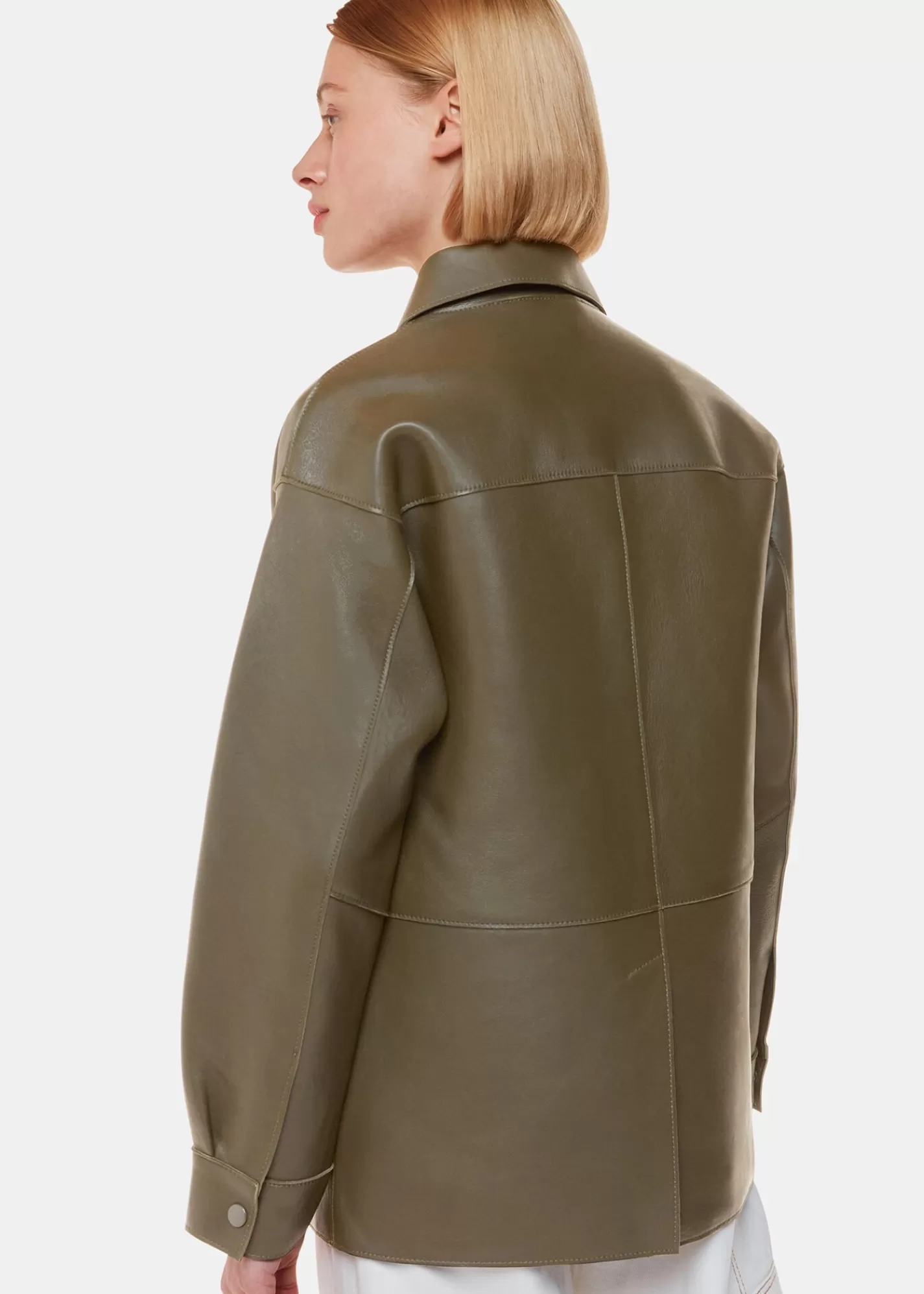 Whistles Leather | Coats & Jackets*Clean Bonded Leather Jacket Khaki