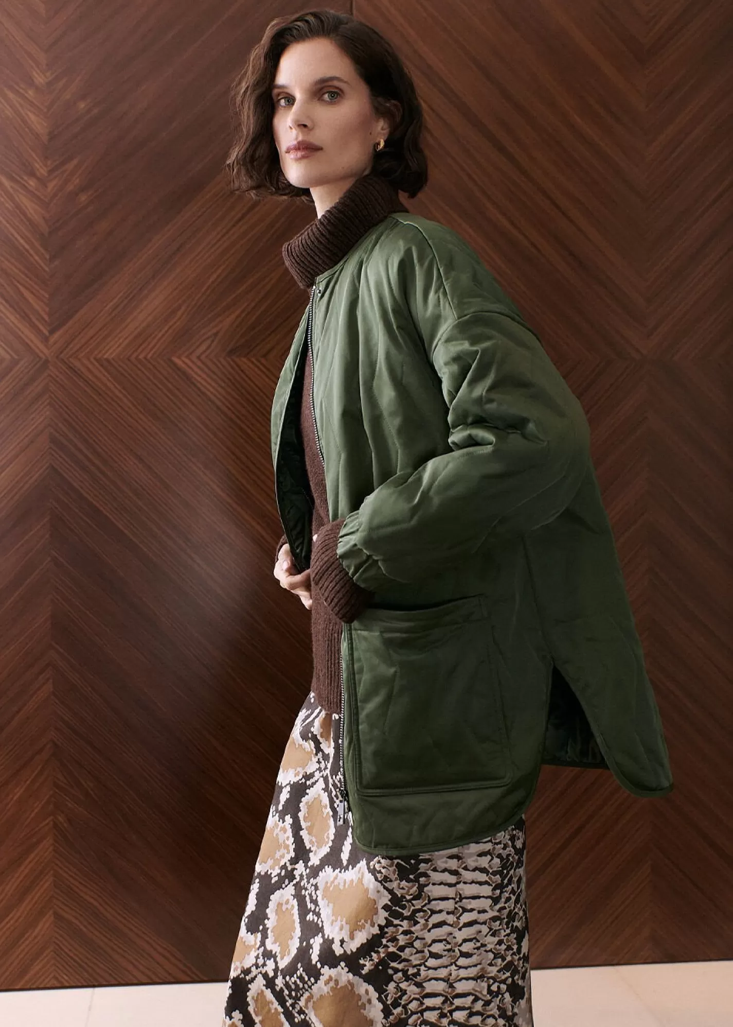 Whistles Coats & Jackets*Esther Quilted Coat Khaki