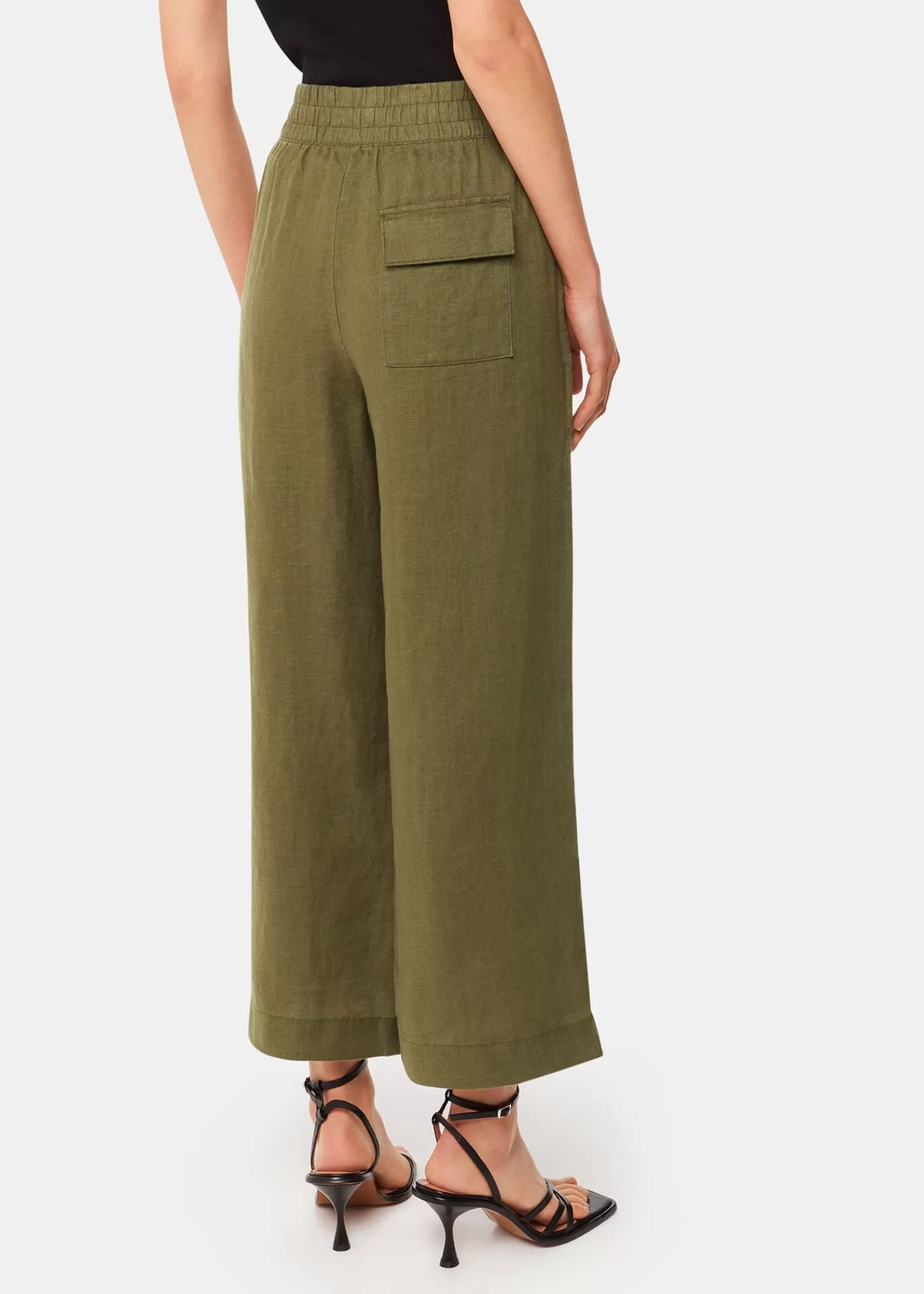 Whistles Trousers*Linen Pocket Trouser Khaki