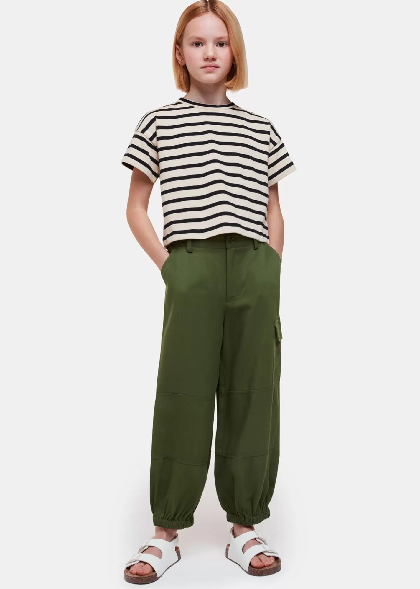 Whistles Bottoms*Little Grace Cargo Trouser Khaki