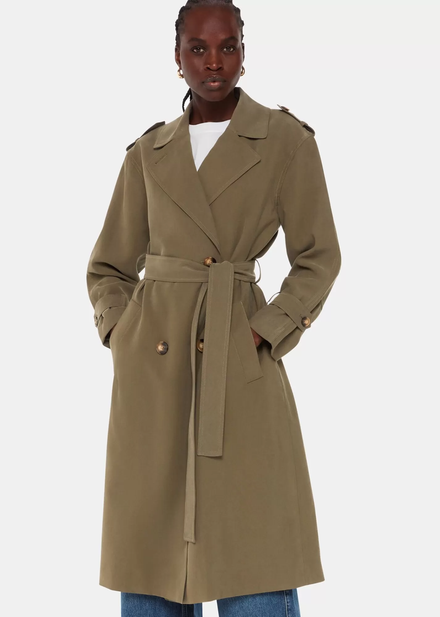 Whistles Coats & Jackets*Riley Trench Coat Khaki