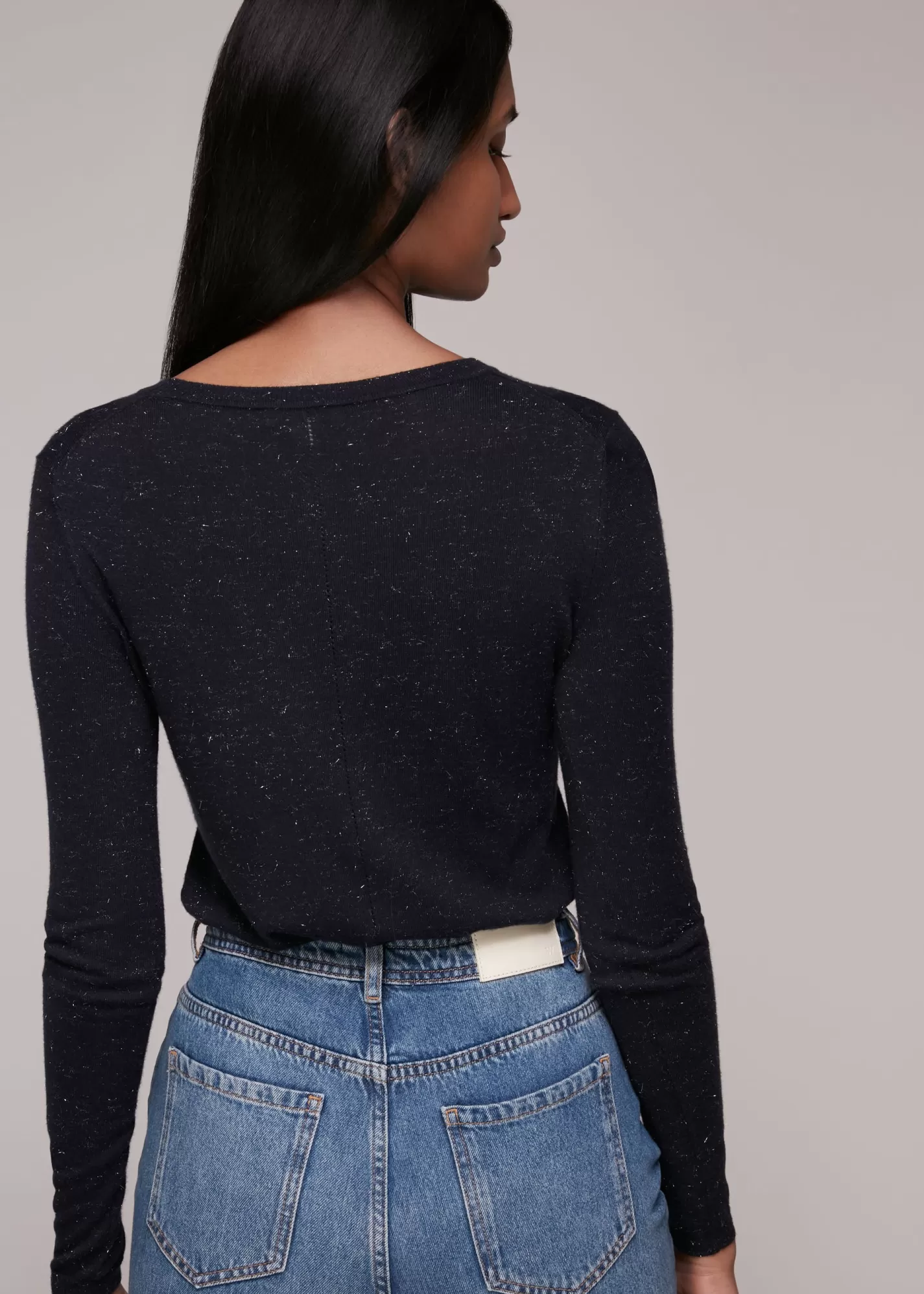 Whistles Knitwear & Cashmere*Annie Sparkle Knit Navy