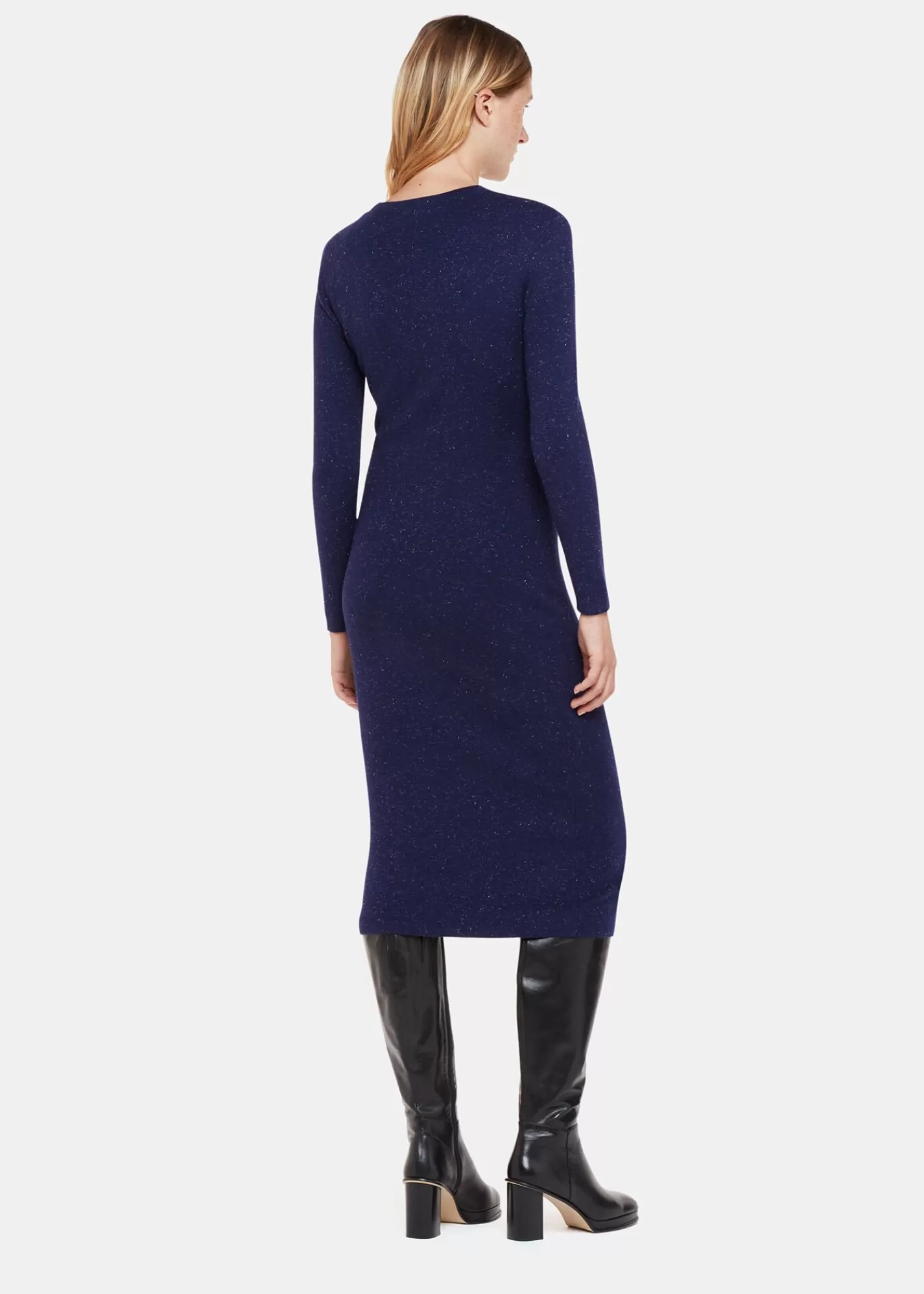 Whistles Dresses*Annie Sparkle Knit Dress Navy